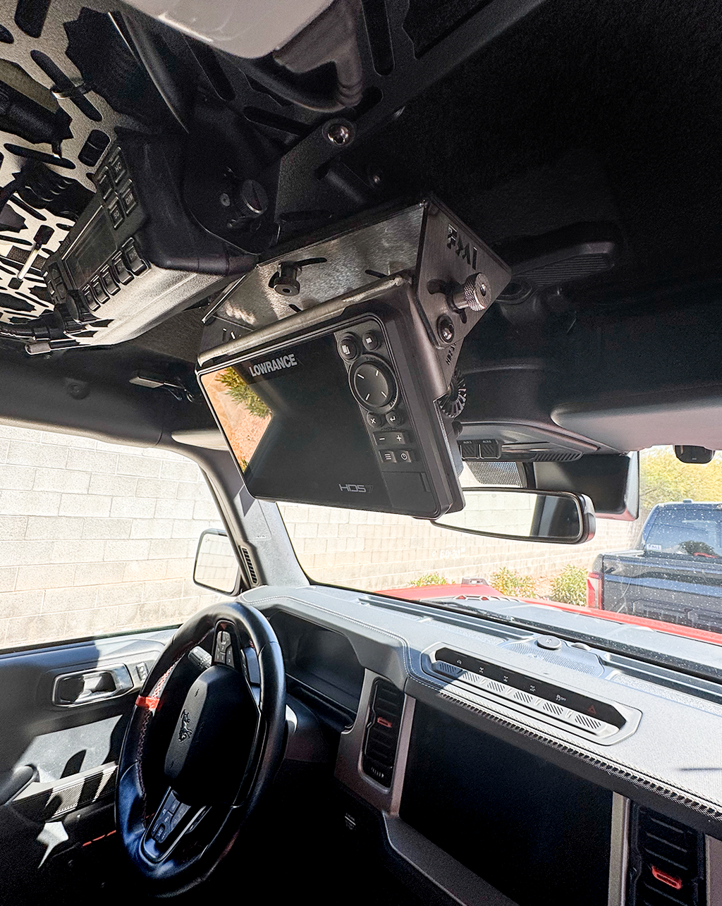 Foutz Motorsports Fold Down Lowrance HDS7-LIVE GPS Mount - Roof Mount 2022-2026 Ford Bronco Raptor 2021-2026 Ford Bronco
