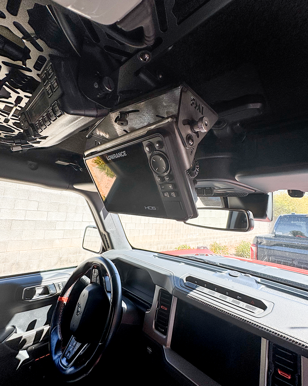 Foutz Motorsports Fold Down Lowrance HDS7-LIVE GPS Mount - Roof Mount 2022-2026 Ford Bronco Raptor 2021-2026 Ford Bronco