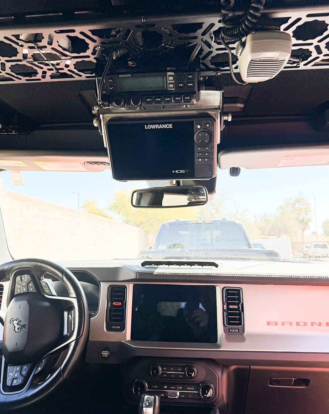 Foutz Motorsports Fold Down Lowrance HDS7-LIVE GPS Mount - Roof Mount 2022-2026 Ford Bronco Raptor 2021-2026 Ford Bronco