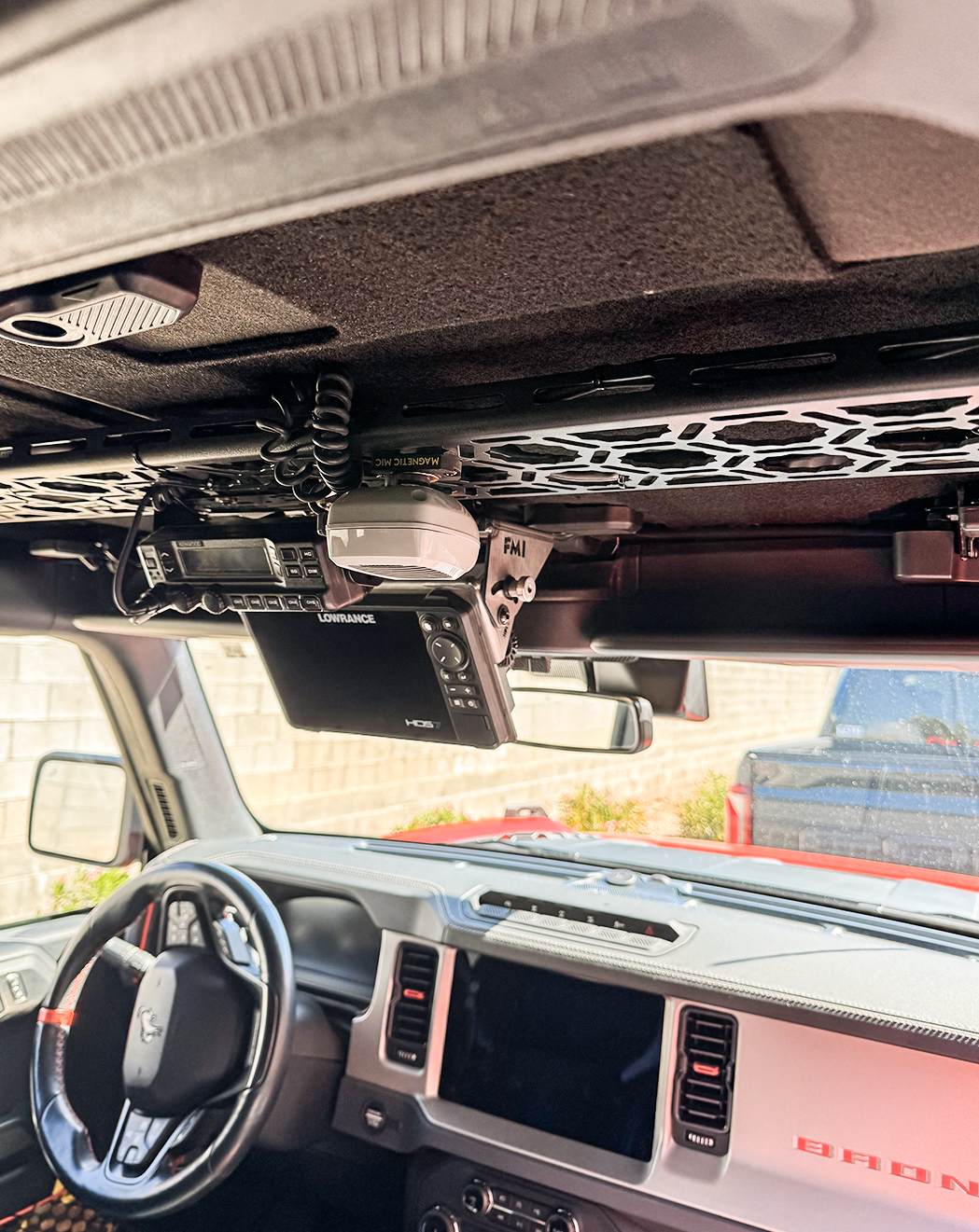Foutz Motorsports Fold Down Lowrance HDS7-LIVE GPS Mount - Roof Mount 2022-2026 Ford Bronco Raptor 2021-2026 Ford Bronco