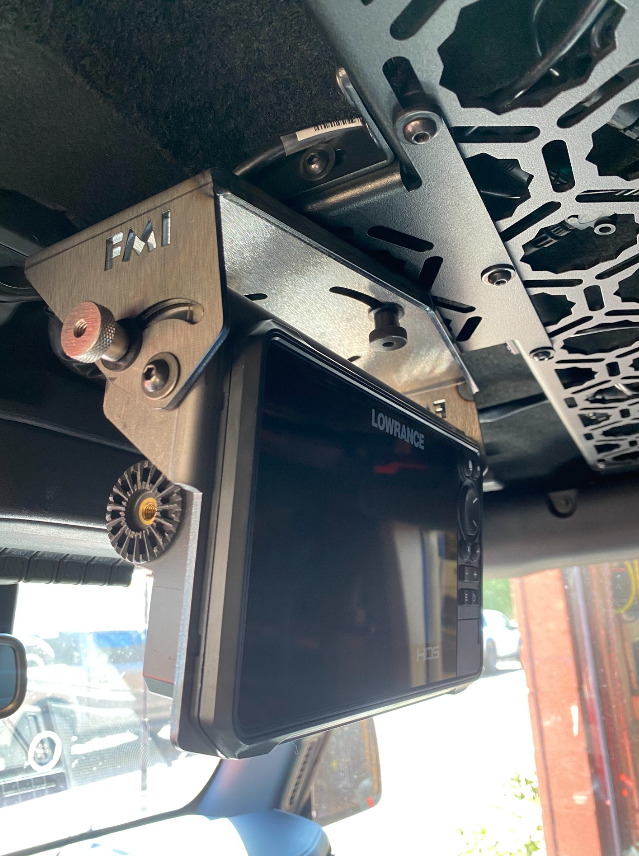 Foutz Motorsports Fold Down Lowrance HDS7-LIVE GPS Mount - Roof Mount 2022-2026 Ford Bronco Raptor 2021-2026 Ford Bronco