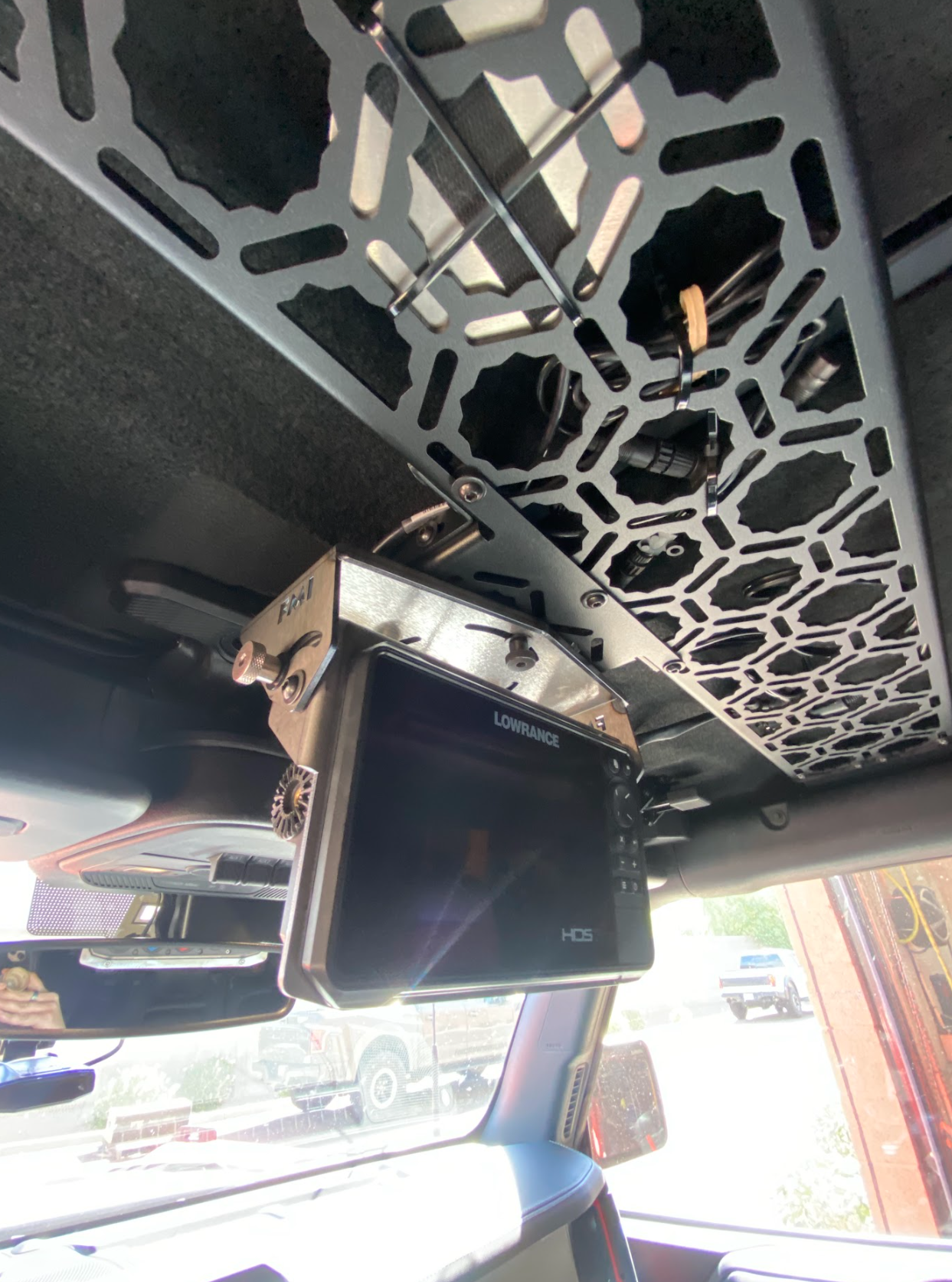 Foutz Motorsports Fold Down Lowrance HDS7-LIVE GPS Mount - Roof Mount 2022-2026 Ford Bronco Raptor 2021-2026 Ford Bronco