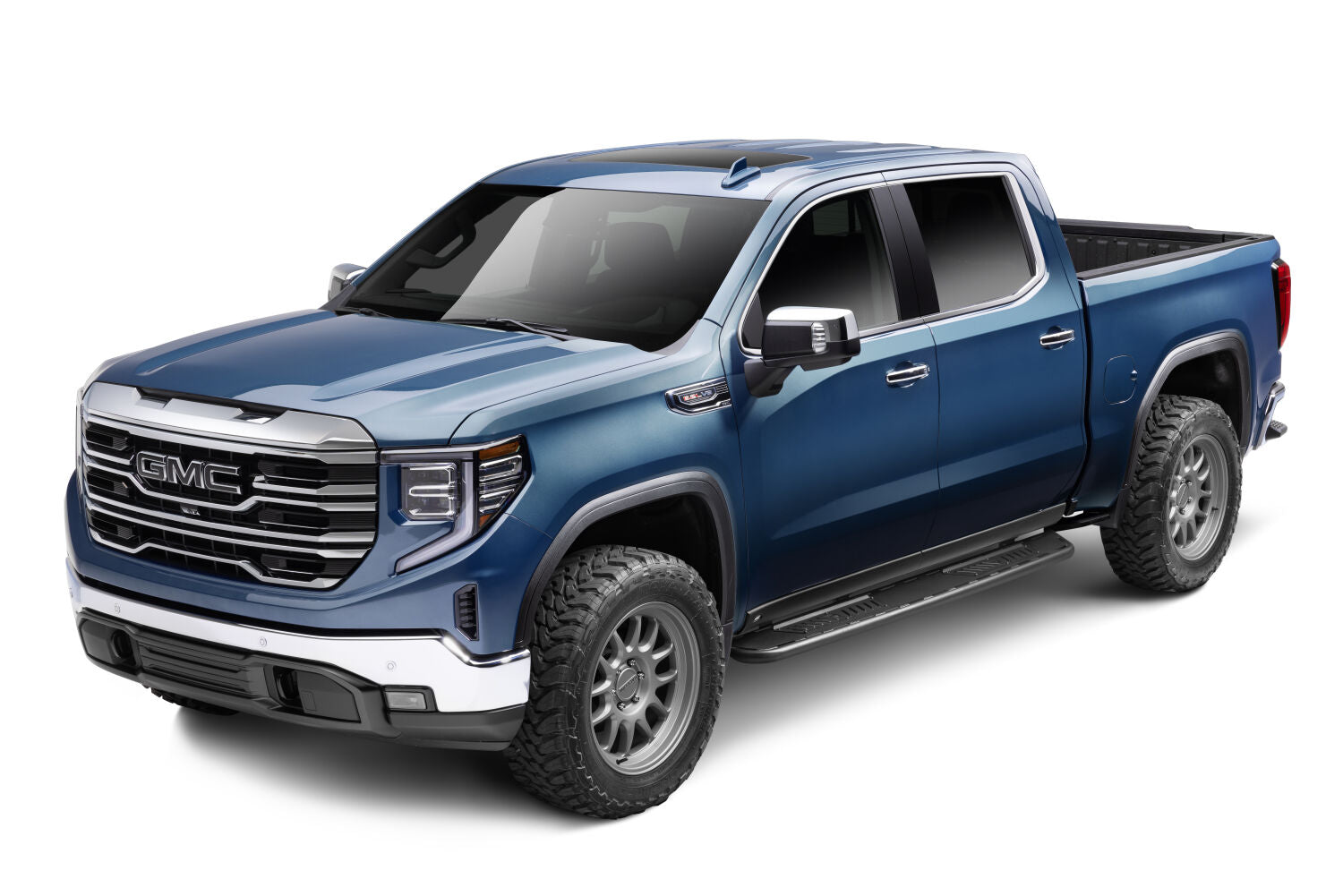 Roan Running Board Cab Length (2 Steps per Side) 2019 (New Body Style)-2025 Chevy Silverado/GMC Sierra 1500/2020-2025 2500 HD/3500 HD Crew Cab Textured Black NFab