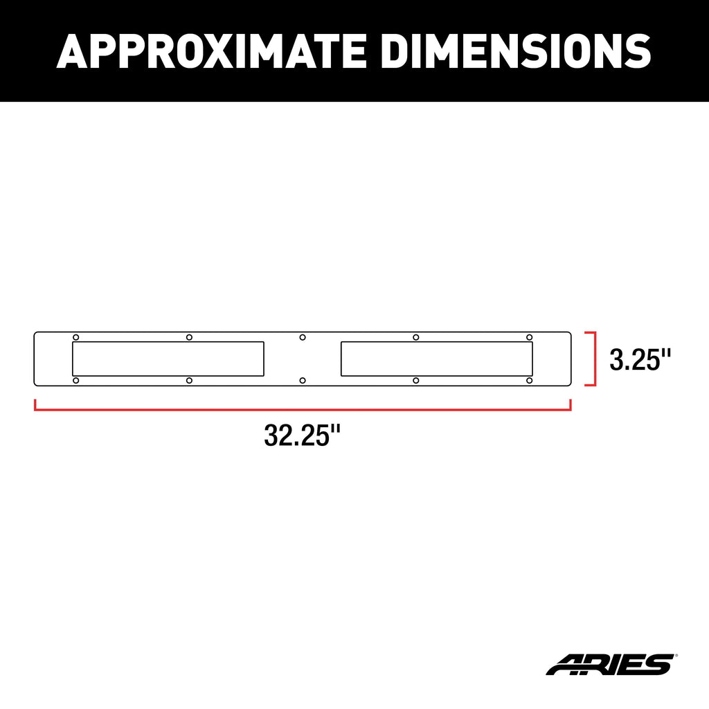 ARIES Pro Series 30-Inch Brushed Stainless Light Bar Cover Plate