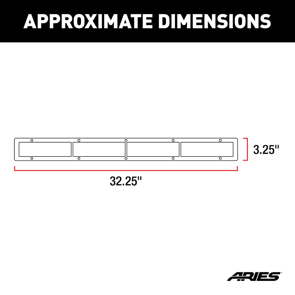 ARIES Pro Series 30-Inch Black Steel Light Bar Cover Plate