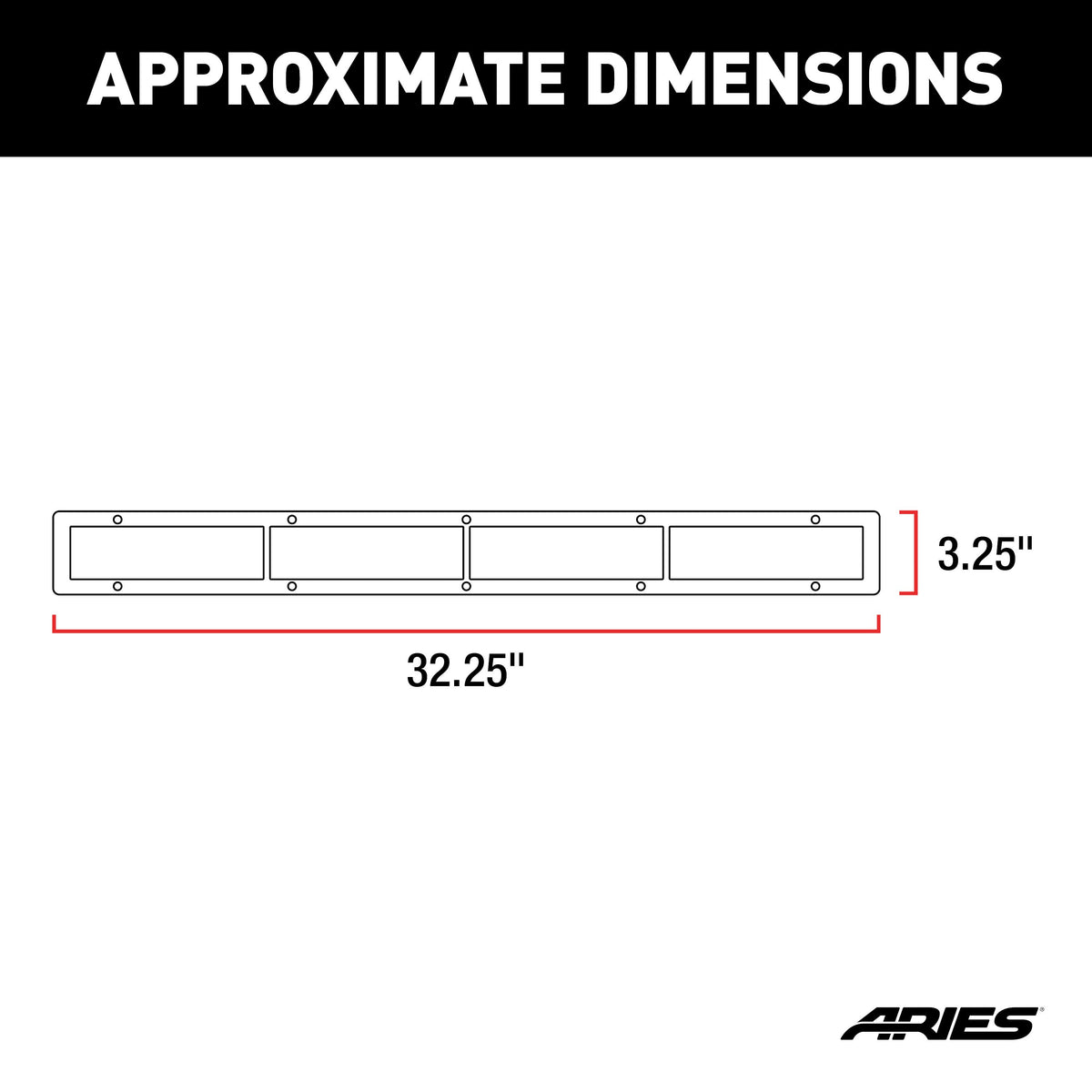 ARIES Pro Series 30-Inch Brushed Stainless Light Bar Cover Plate