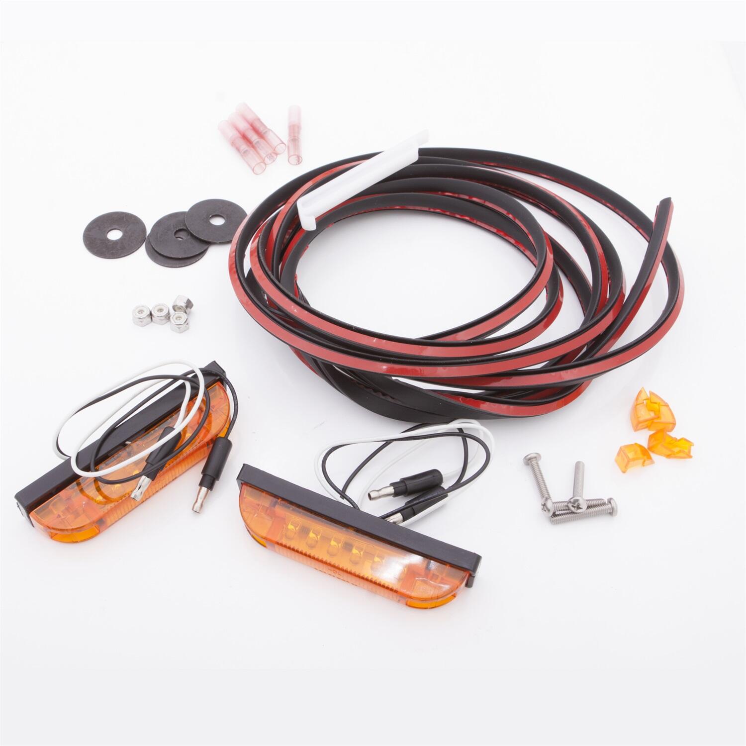 Wire LED Marker Light Kit For Flat Style Fender Flares 2007-2018 Jeep Wrangler Bushwacker