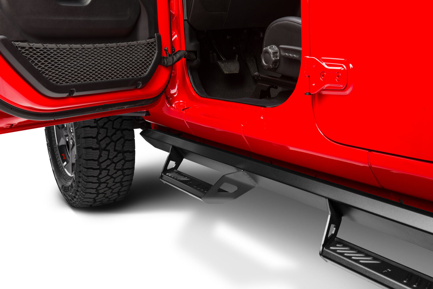 Predator Pro Full Length (2 Steps per Side) 2020-2025 Jeep Gladiator JT 4-Door Textured Black NFab