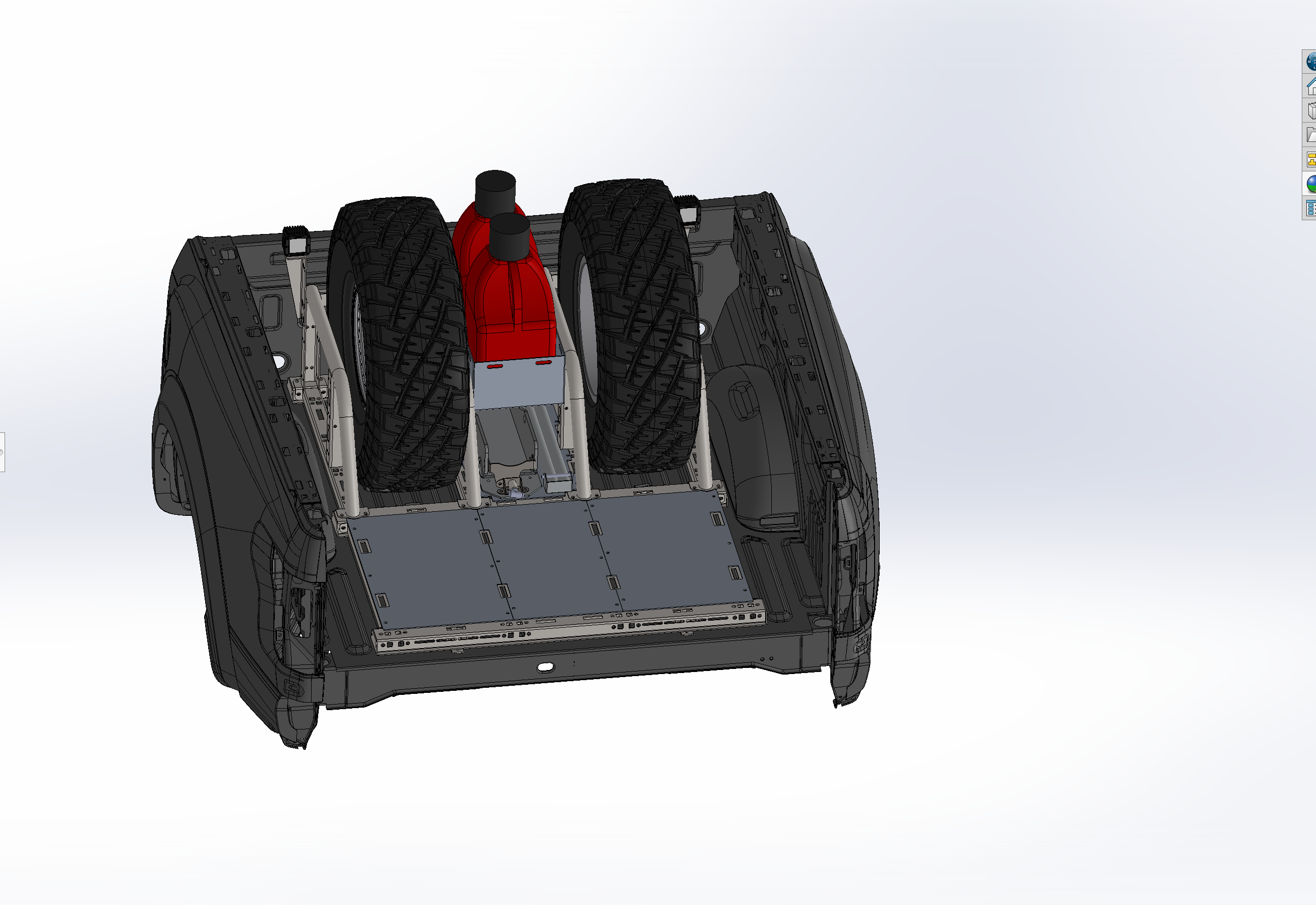 Foutz Motorsports Dual Tire Carrier Quick Release Modular Bed Organizer