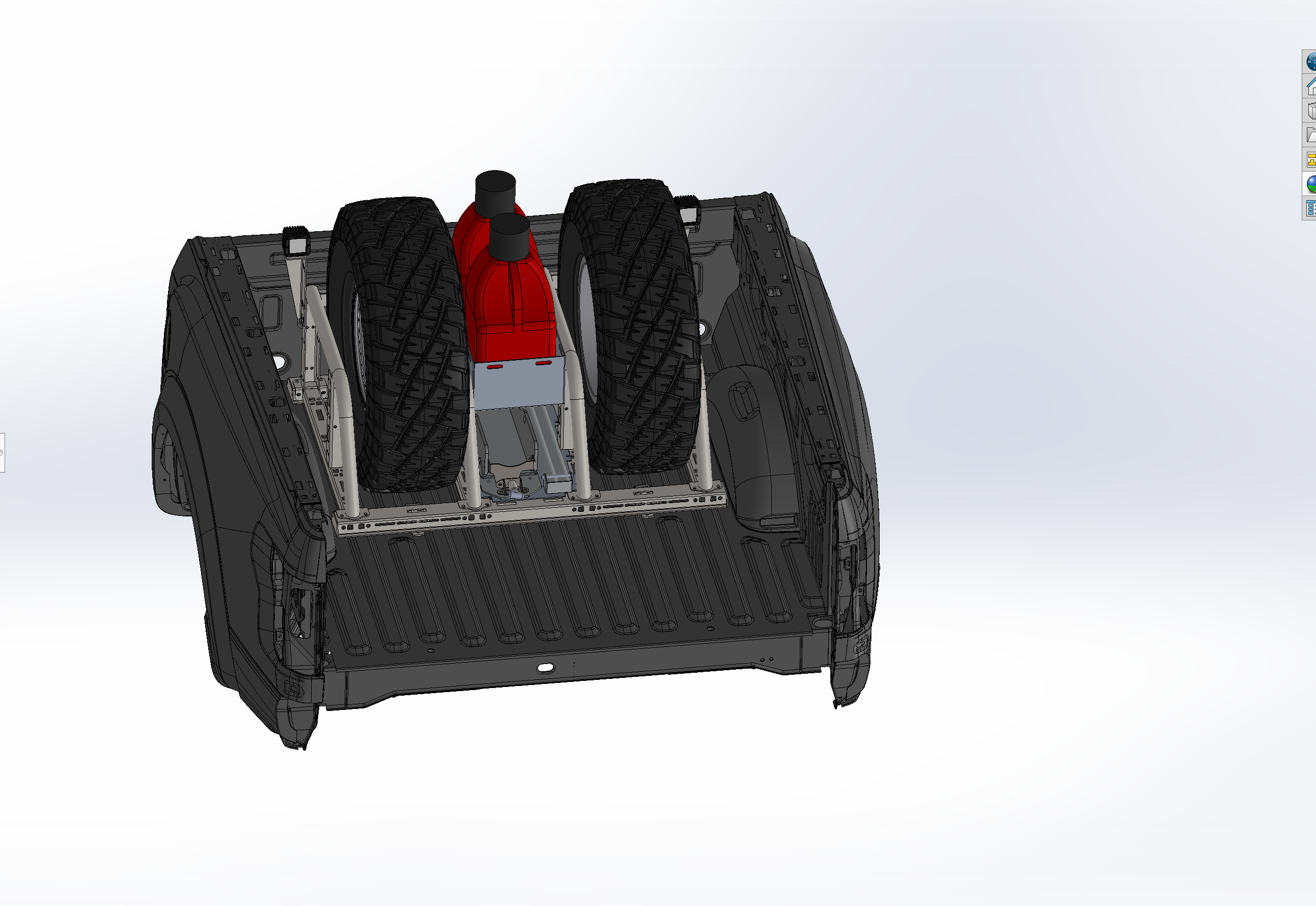 Foutz Motorsports Dual Tire Carrier Quick Release Modular Bed Organizer