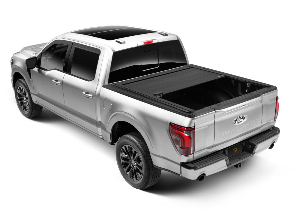 RetraxPRO with EZ-Off FRC-4000 Retractable Tonneau Cover Industrial Strength Aluminum Construction 2022-2026 Toyota Tundra CrewMax 5' 7 inch Bed with Deck Rail System without Trail Special Edition Storage Boxes