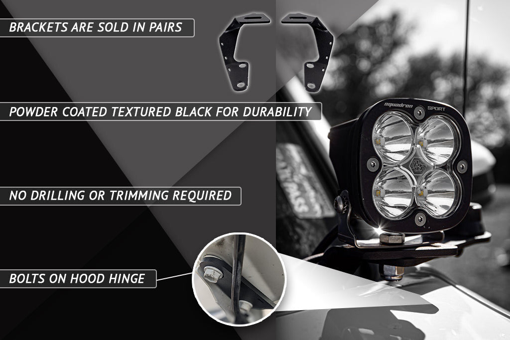 2010-2023 5th Gen Toyota 4Runner Low Profile Ditch Light Brackets Rago Fabrication