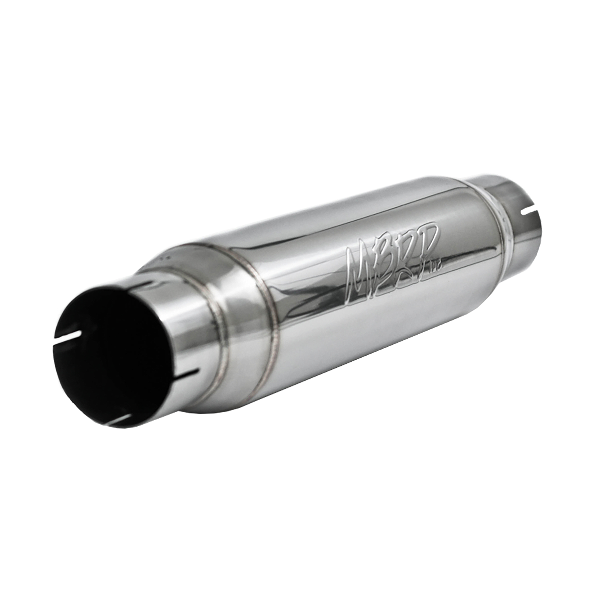 Exhaust Resonator 3 Inch Inlet/Outlet16 Inch Body 20 Inch Overall T304 Stainless Steel MBRP