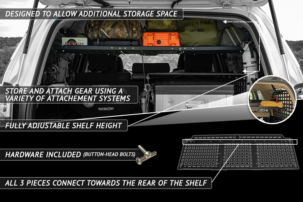 2010-2022 5th Gen Toyota 4Runner Molle Storage Panel Shelf Rago Fabrication
