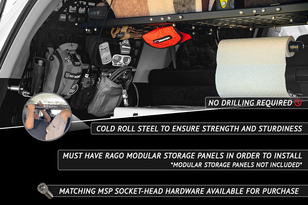 2010-2022 5th Gen Toyota 4Runner Molle Storage Panel Shelf Rago Fabrication
