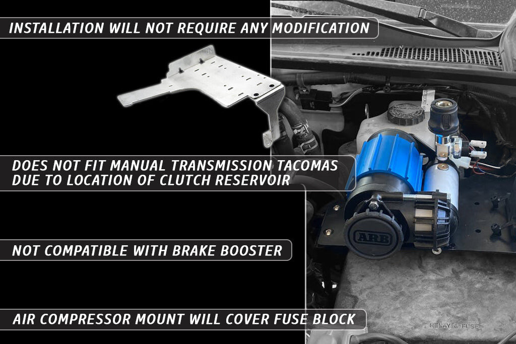 2016-2023 3rd Gen Tacoma Air Compressor Mount Rago Fabrication