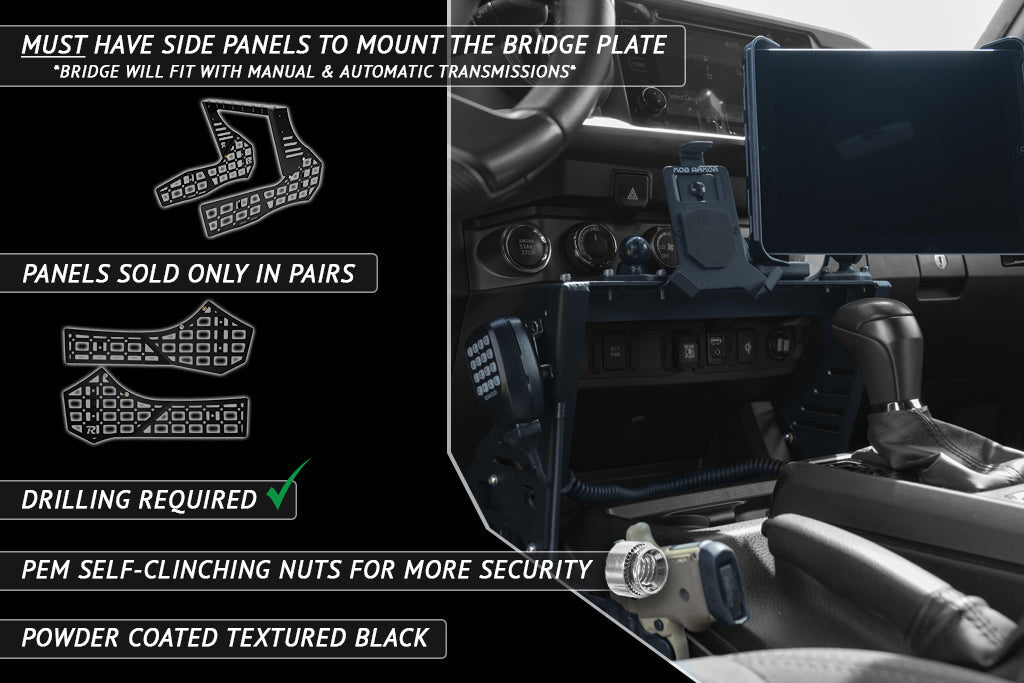 2016-2023 3rd Gen Toyota Tacoma Center Console Molle Storage Panel Rago Fabrication