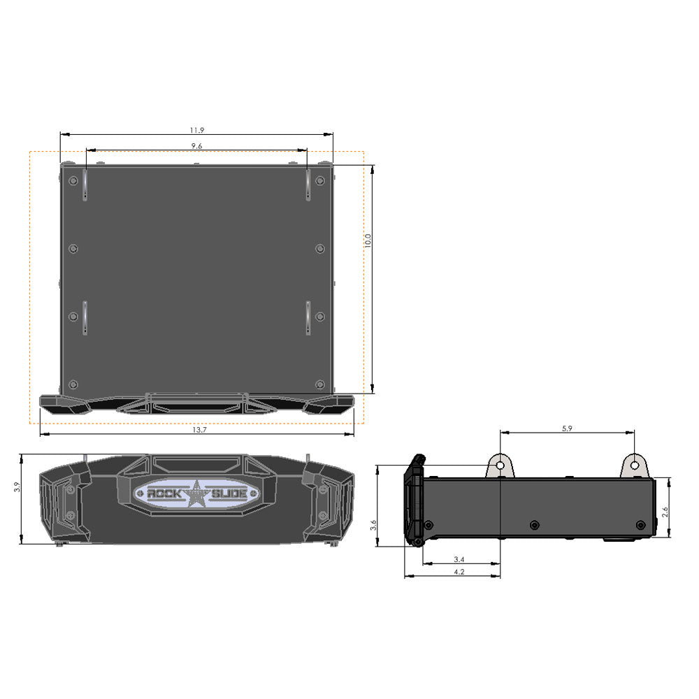 R-STEP 9 Inch Wide For 2020-2023 Jeep Gladiator Bed Step Attachment Brackets Driver Side Behind Rear Tire DIESEL MOTOR Rock Slide Engineering