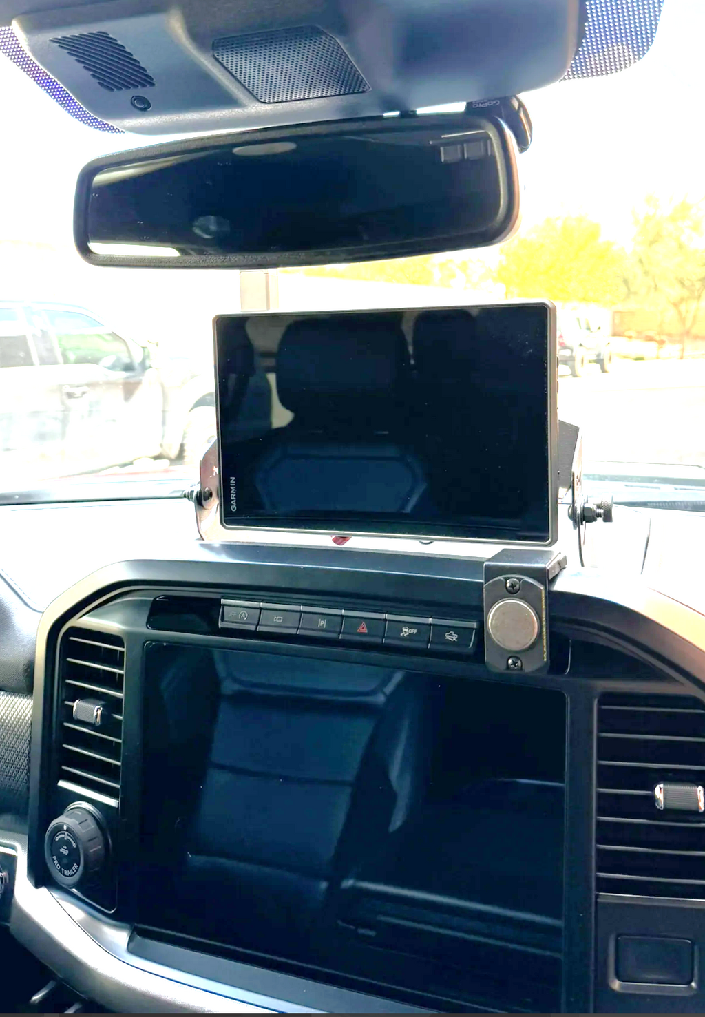 Foutz Motorsports Center Dash Fold Down GPS mount - Garmin TREAD XL 2021-2026 Ford F-150 Raptor 2021-2026 Ford F-150 2023-2026 Ford F-150 Raptor R