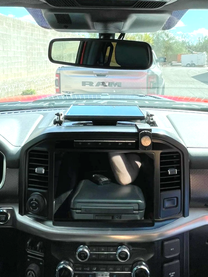Foutz Motorsports Center Dash Fold Down GPS mount - Garmin TREAD XL 2021-2026 Ford F-150 Raptor 2021-2026 Ford F-150 2023-2026 Ford F-150 Raptor R