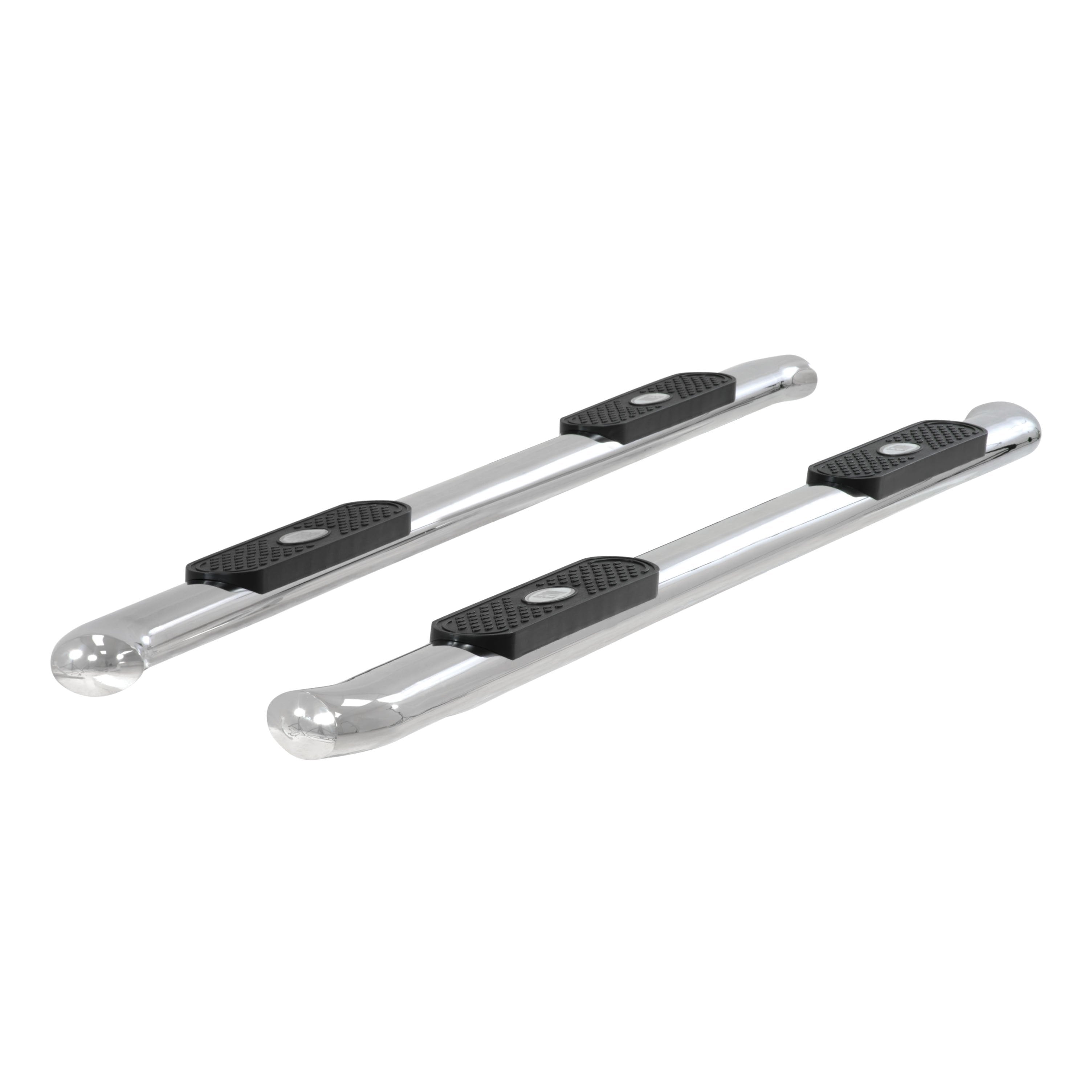 ARIES 4" Polished Stainless Oval Side Bars, 2015-2026 Ford F-150, 2017-2026 Ford F-250/F-350/F-450/F-550 Super Duty, 2022-2025 Ford F-150 Lightning