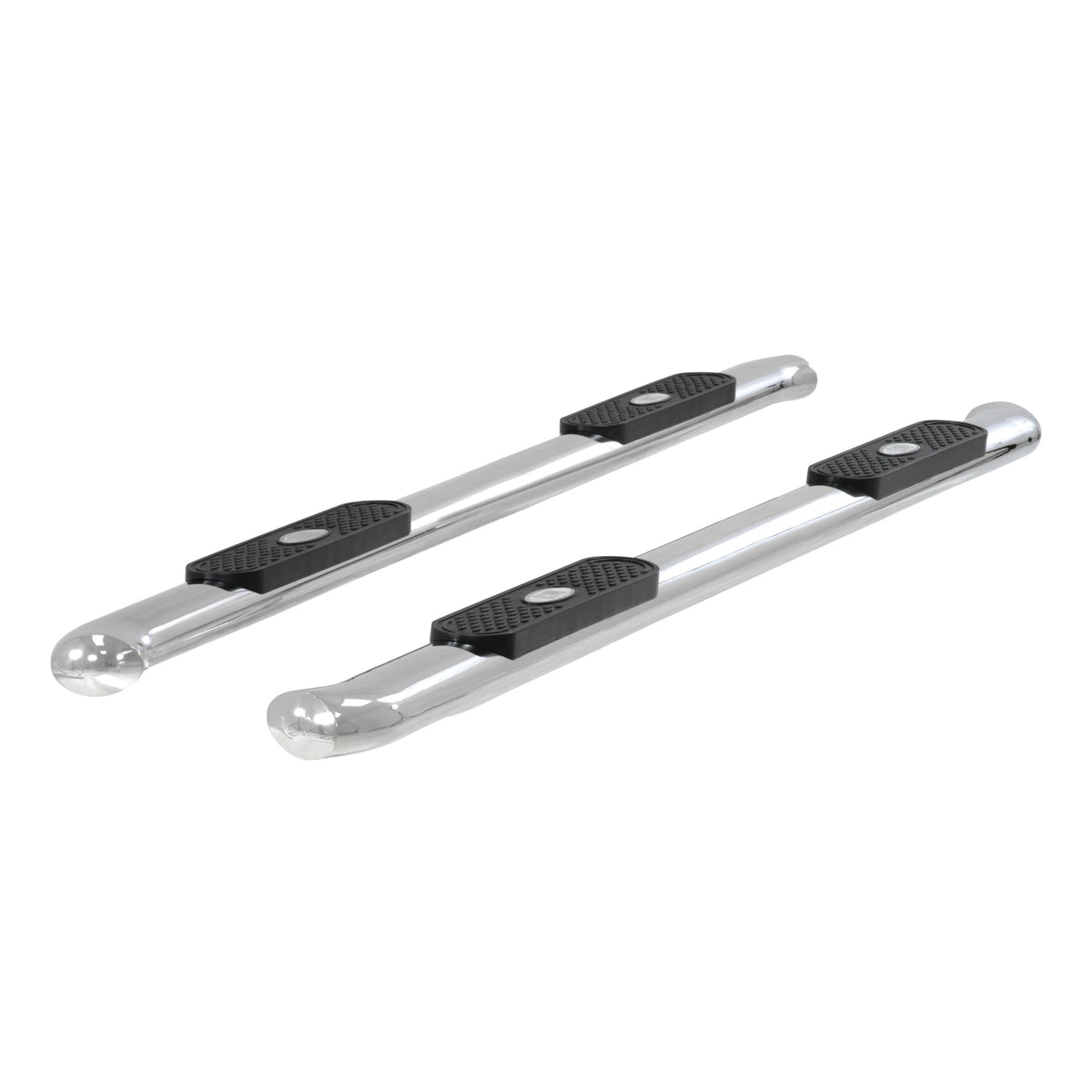 ARIES 4" Polished Stainless Oval Side Bars, 2015-2026 Ford F-150, 2017-2026 Ford F-250/F-350/F-450/F-550 Super Duty, 2022-2025 Ford F-150 Lightning