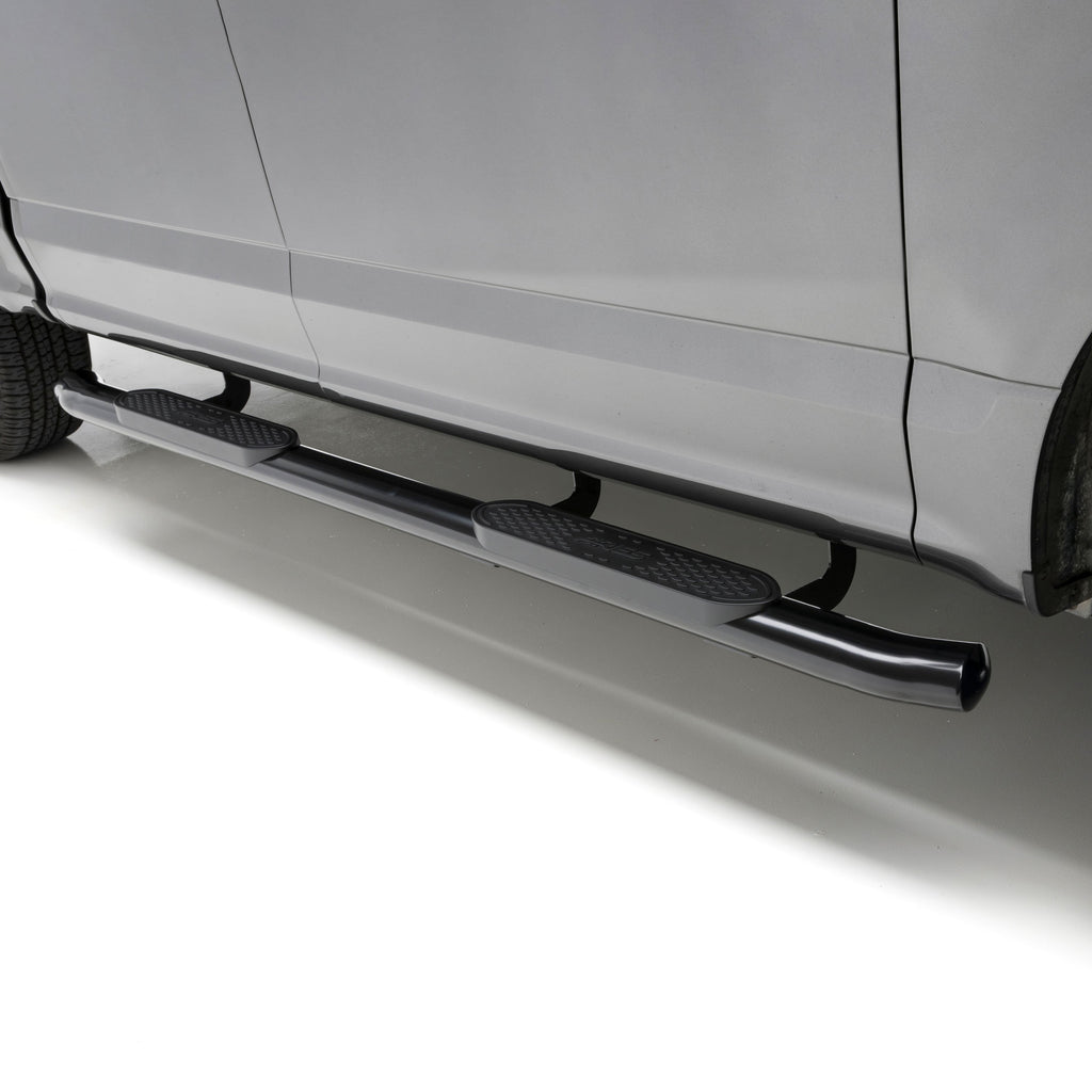 ARIES 4" Black Steel Oval Side Bars, 2015-2026 Ford F-150, 2017-2026 Ford F-250/F-350/F-450/F-550 Super Duty, 2022-2025 Ford F-150 Lightning