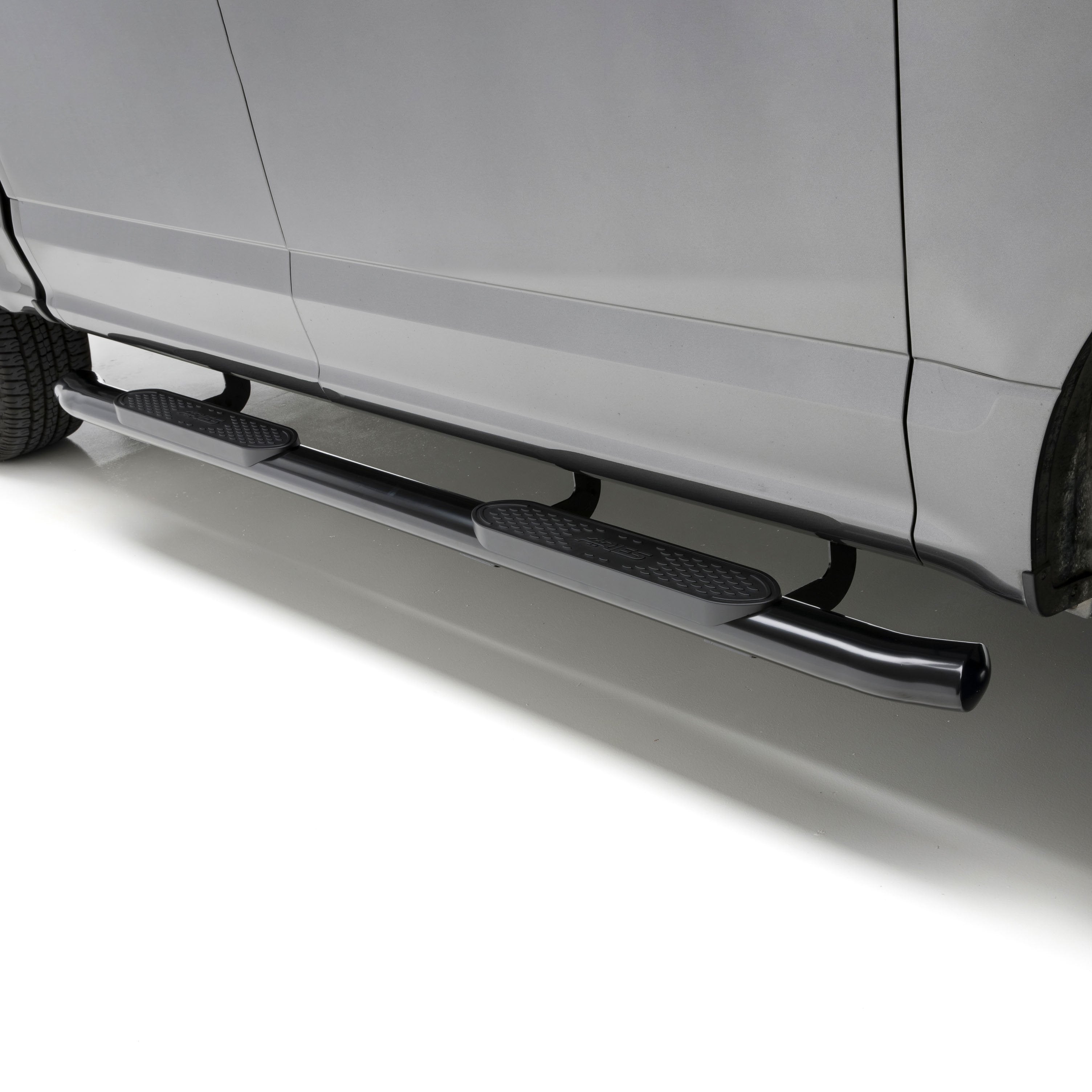 ARIES 4" Black Steel Oval Side Bars, 2015-2026 Ford F-150, 2017-2026 Ford F-250/F-350/F-450/F-550 Super Duty, 2022-2025 Ford F-150 Lightning