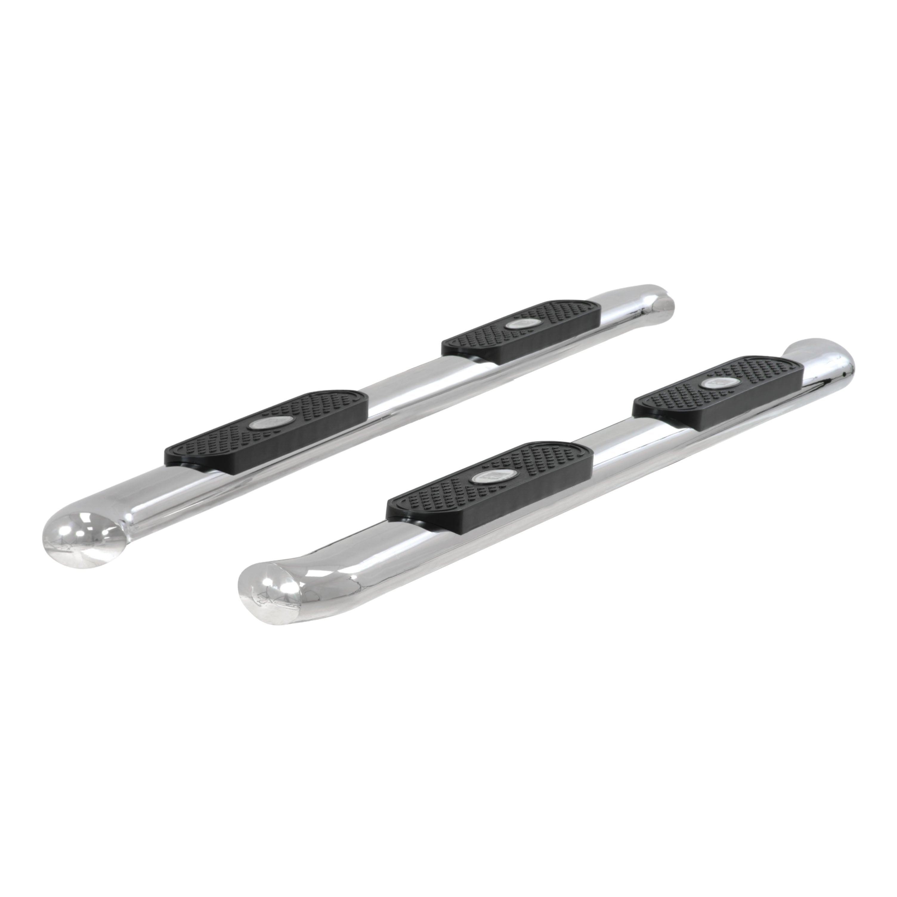 ARIES 4" Polished Stainless Oval Side Bars, 2015-2026 Ford F-150, 2017-2026 Ford F-250/F-350/F-450/F-550 Super Duty