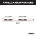 ARIES 4" Black Steel Oval Side Bars, 2023-2026 Chevy Colorado, 2023-2026 GMC Canyon