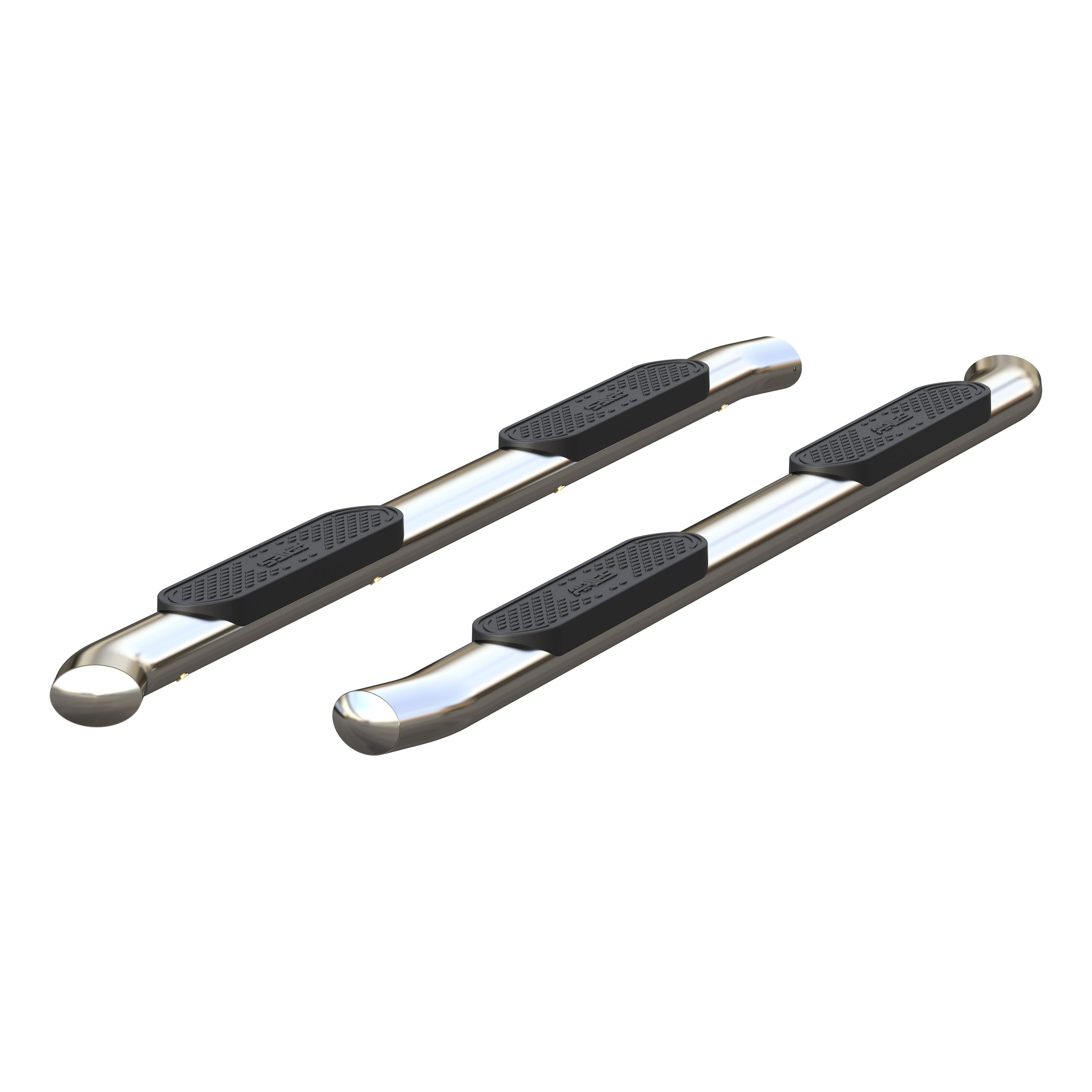 ARIES 4" Polished Stainless Oval Side Bars, 2019-2026 Chevy/GMC Silverado/Sierra 1500, 2020-2026 Chevy/GMC Silverado/Sierra 2500HD/3500HD