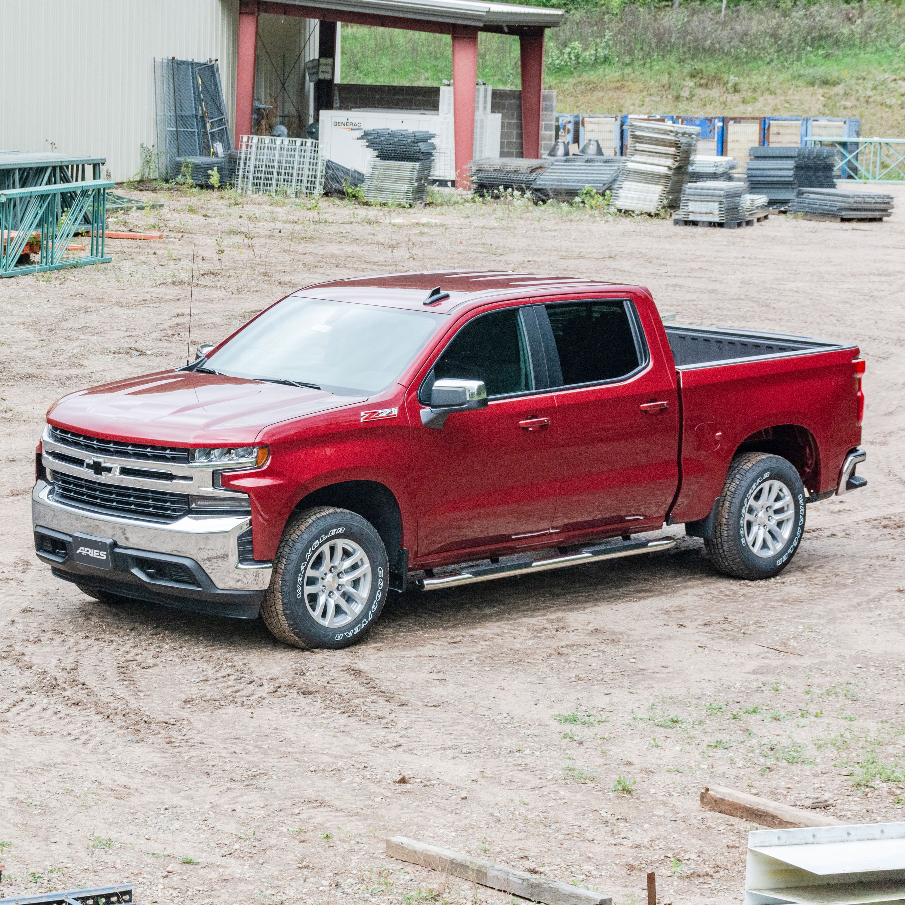 ARIES 4" Polished Stainless Oval Side Bars, 2019-2026 Chevy/GMC Silverado/Sierra 1500, 2020-2026 Chevy/GMC Silverado/Sierra 2500HD/3500HD