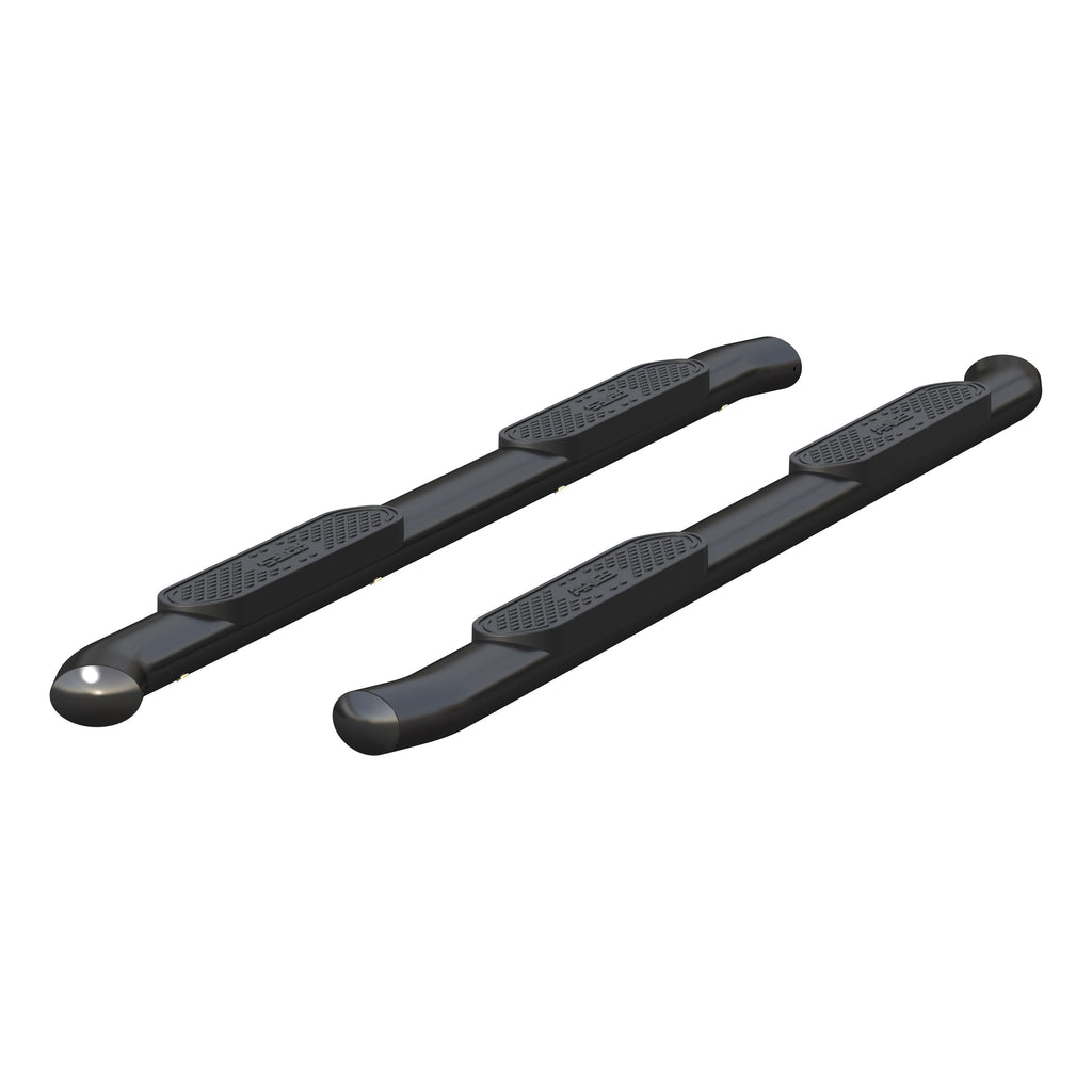 ARIES 4" Black Steel Oval Side Bars, 2019-2026 Chevy/GMC Silverado/Sierra 1500, 2020-2026 Chevy/GMC Silverado/Sierra 2500HD/3500HD