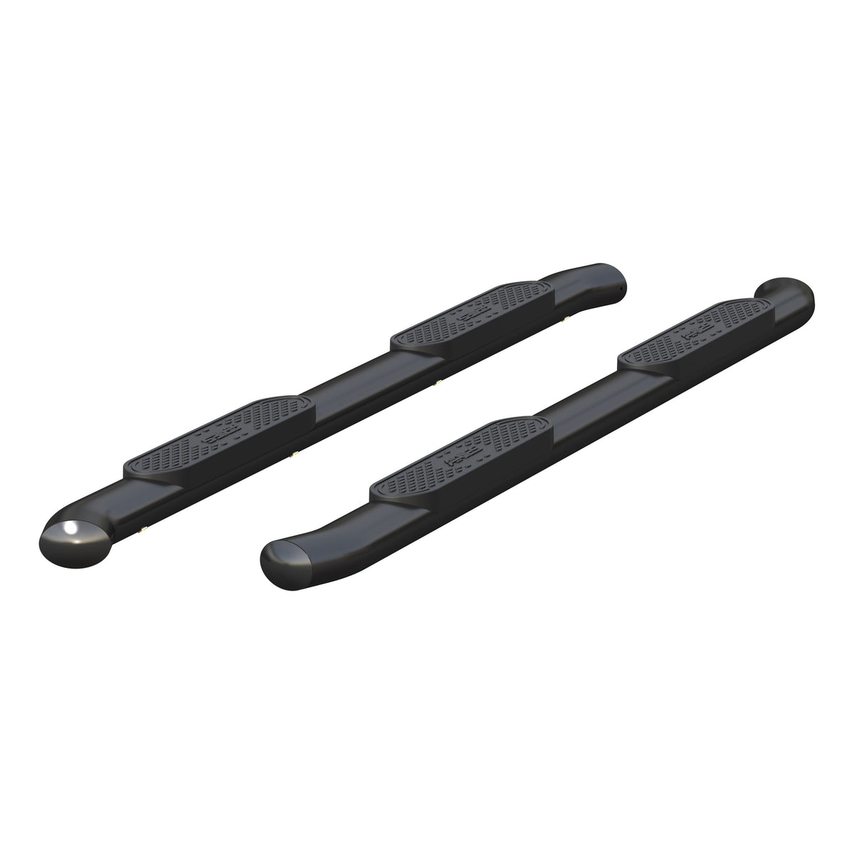 ARIES 4" Black Steel Oval Side Bars, 2019-2026 Chevy/GMC Silverado/Sierra 1500, 2020-2026 Chevy/GMC Silverado/Sierra 2500HD/3500HD
