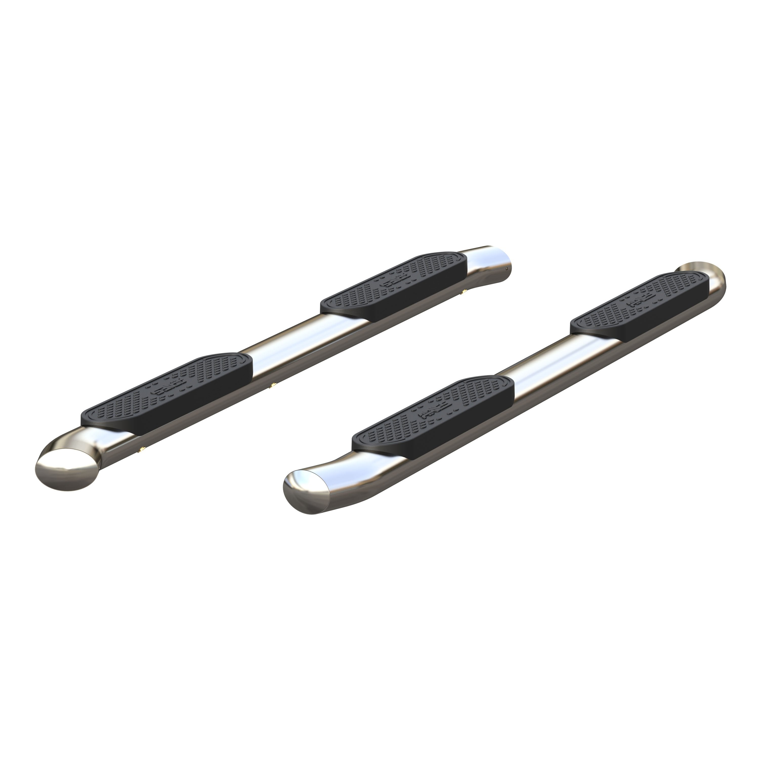 ARIES 4" Polished Stainless Oval Side Bars, 2019-2026 Chevy/GMC Silverado/Sierra 1500, 2020-2026 Chevy/GMC Silverado/Sierra 2500HD/3500HD