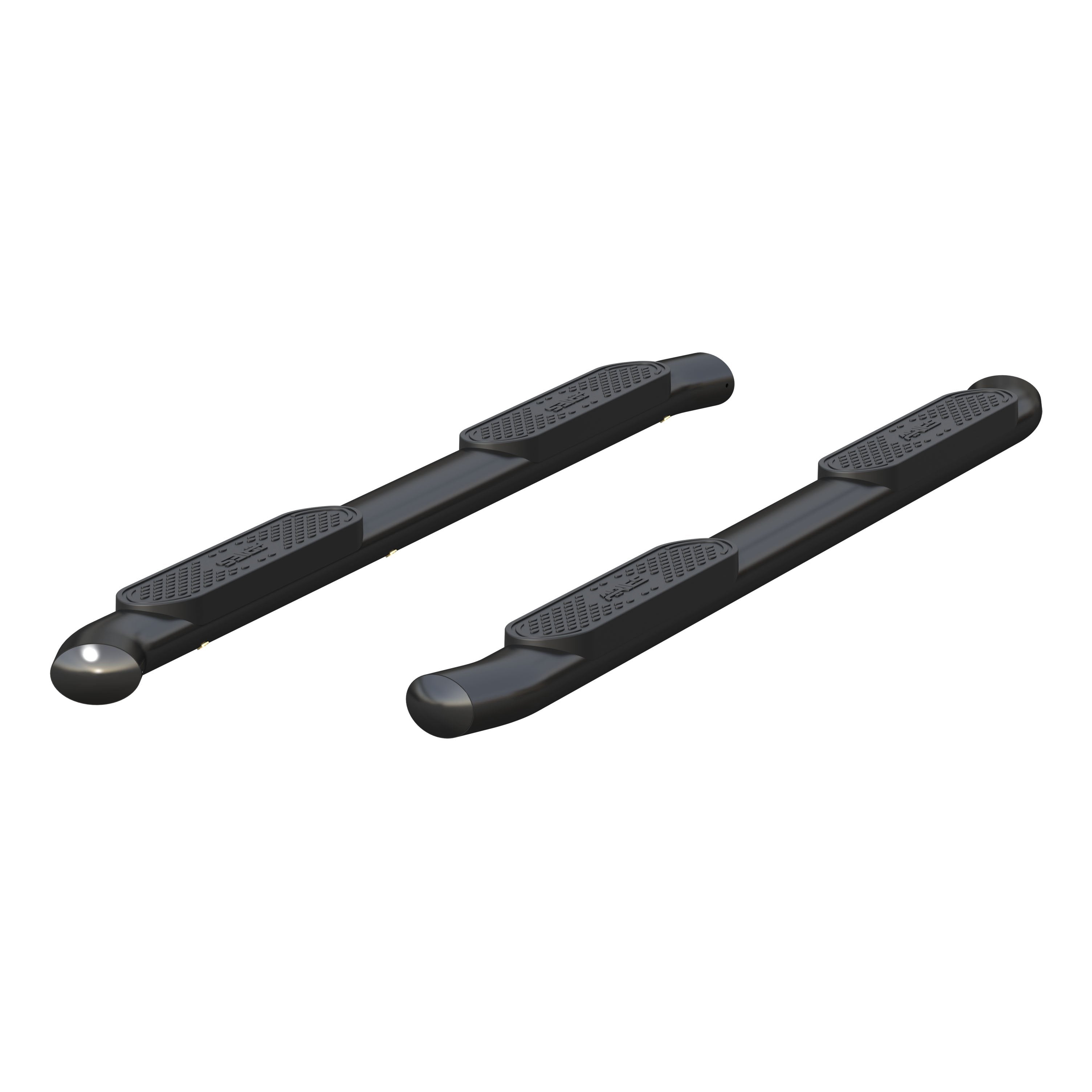 ARIES 4" Black Steel Oval Side Bars, 2019-2026 Chevy/GMC Silverado/Sierra 1500, 2020-2026 Chevy/GMC Silverado/Sierra 2500HD/3500HD