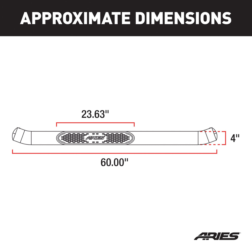 ARIES 4" Black Steel Oval Side Bars, 2019-2026 Ram 2500/3500