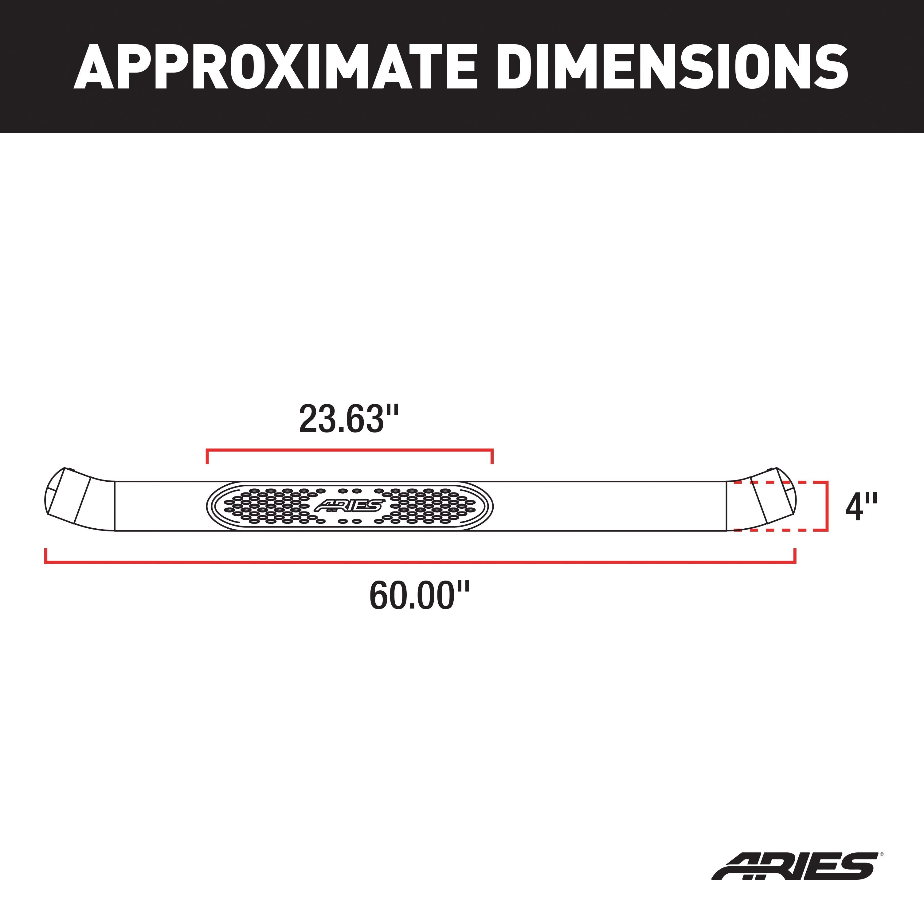 ARIES 4" Black Steel Oval Side Bars, 2019-2026 Ram 2500/3500