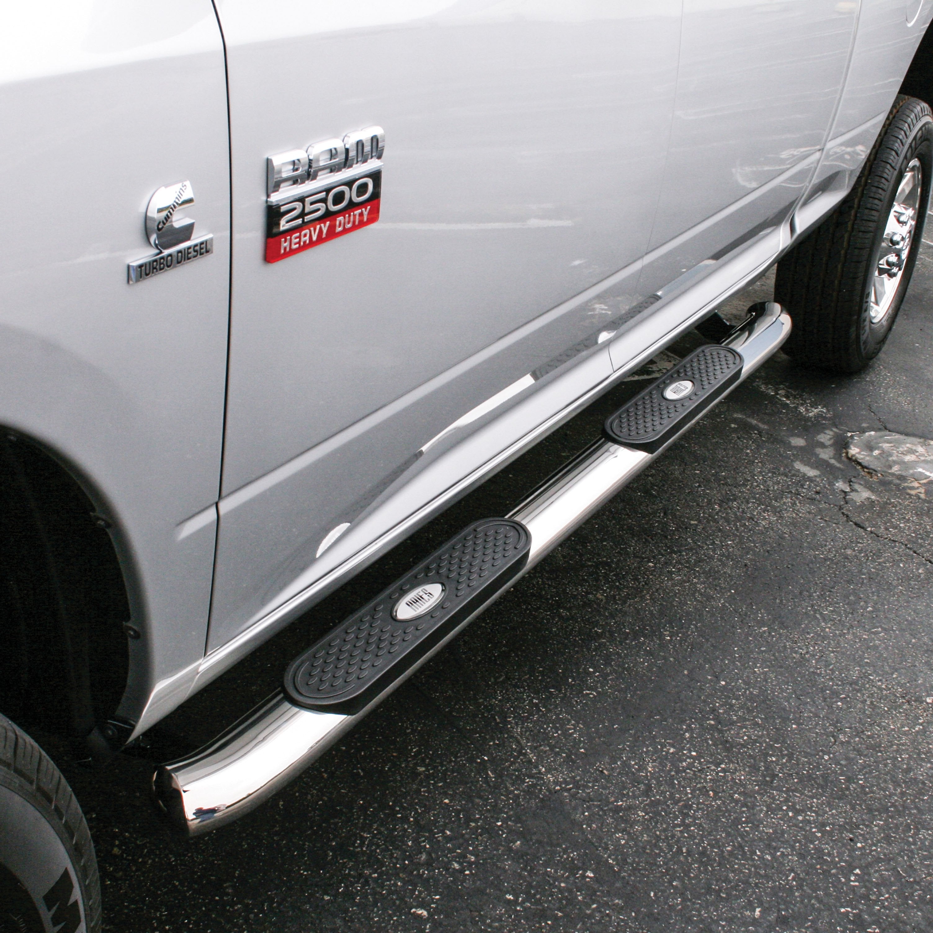 ARIES 4" Polished Stainless Oval Side Bars, 2019-2026 Ram 2500/3500