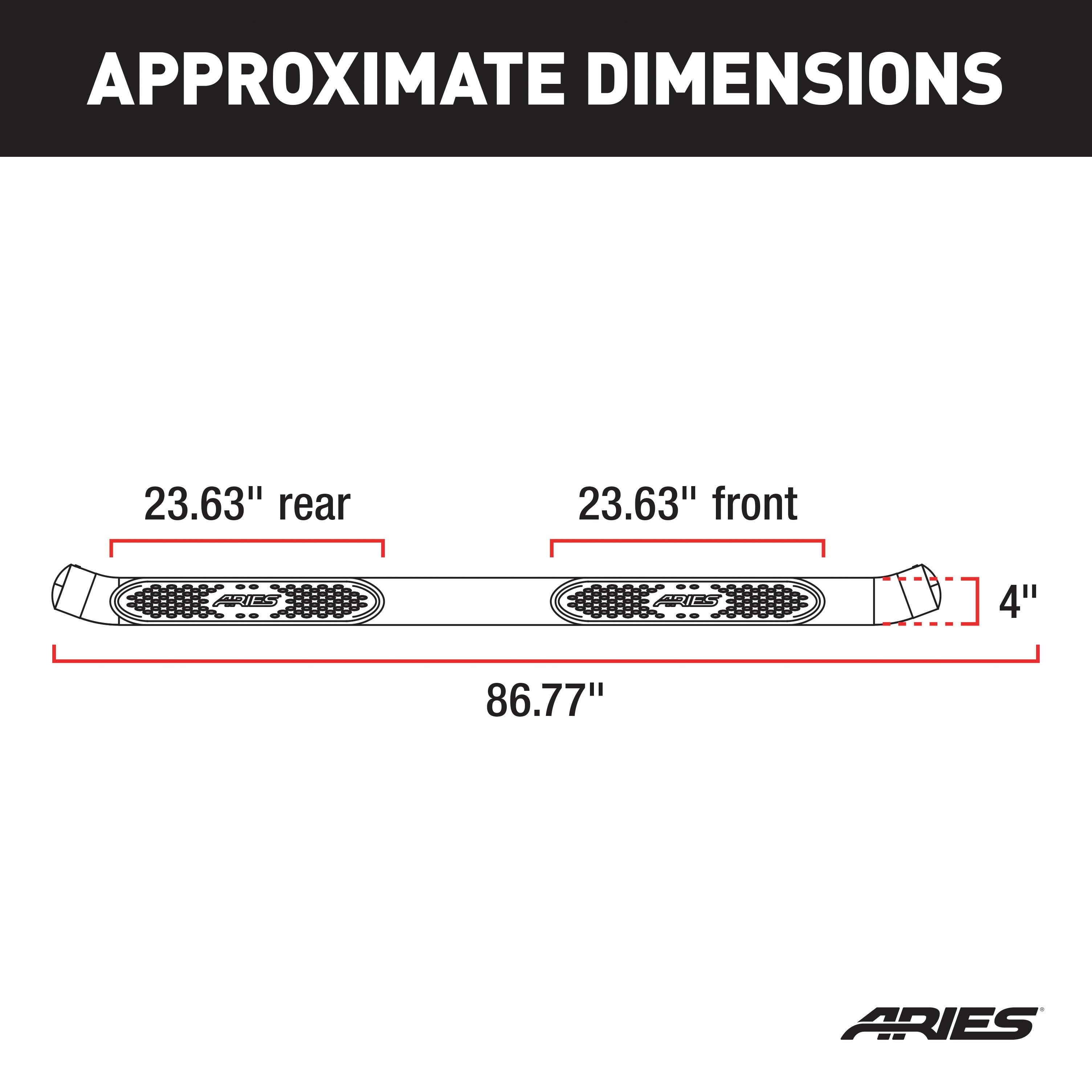 ARIES 4" Black Steel Oval Side Bars, 2019-2026 Ram 1500