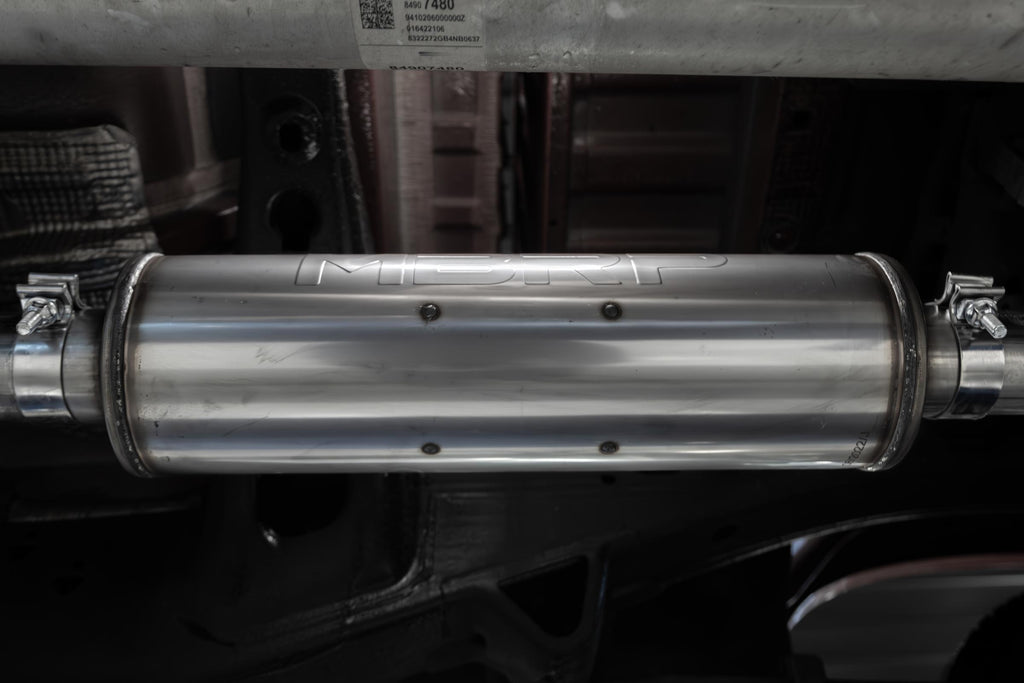 2019-Up Silverado/Sierra 1500 2.7L Armor Pro T304 Stainless Steel 3 Inch Cat-Back, 2.5 Inch Dual Split Rear Exit MBRP
