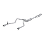 2019-Up Silverado/Sierra 1500 2.7L Armor Pro T304 Stainless Steel 3 Inch Cat-Back, 2.5 Inch Dual Split Rear Exit MBRP