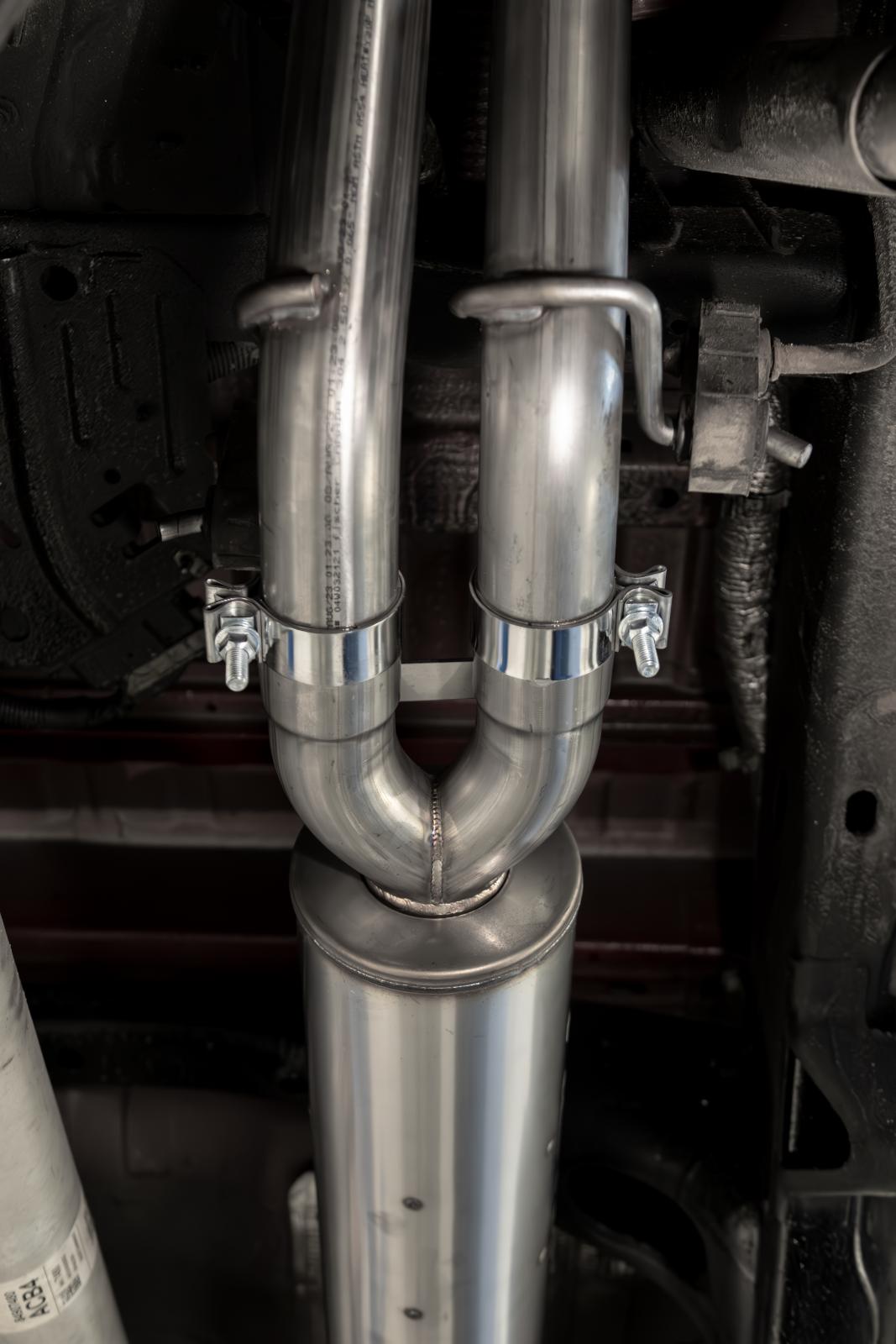 2019-Up Silverado/Sierra 1500 2.7L Armor Pro T304 Stainless Steel 3 Inch Cat-Back, 2.5 Inch Dual Split Rear Exit MBRP