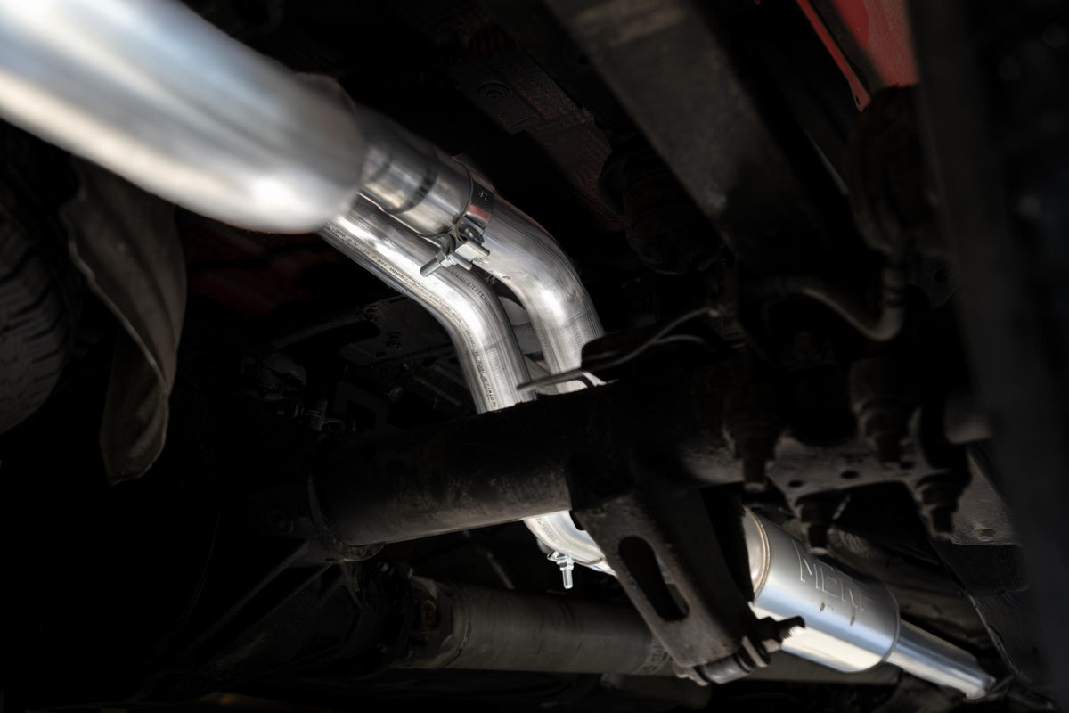 2019-up Silverado/Sierra 1500 2.7L Armor Lite Aluminized Steel 3 Inch Cat-Back, 2.5 Inch Dual Split Rear Exit MBRP