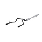 2019-Up Silverado/Sierra 1500 2.7L Armor BLK, Aluminized Steel 3 Inch Cat-Back, 2.5 Inch Dual Split Rear Exit MBRP
