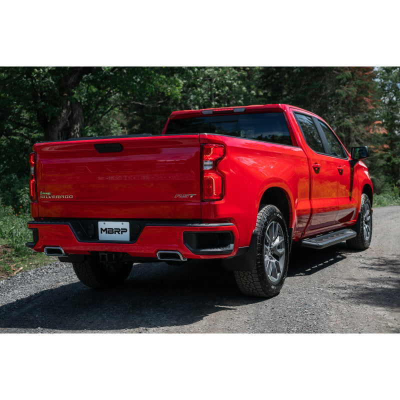 2.5 Inch Cat Back Exhaust System For 19-up Silverado/Sierra 1500 6.2L, 2022 Silverado LTD/ Sierra Limited 6.2L Dual Rear Aluminized Steel MBRP