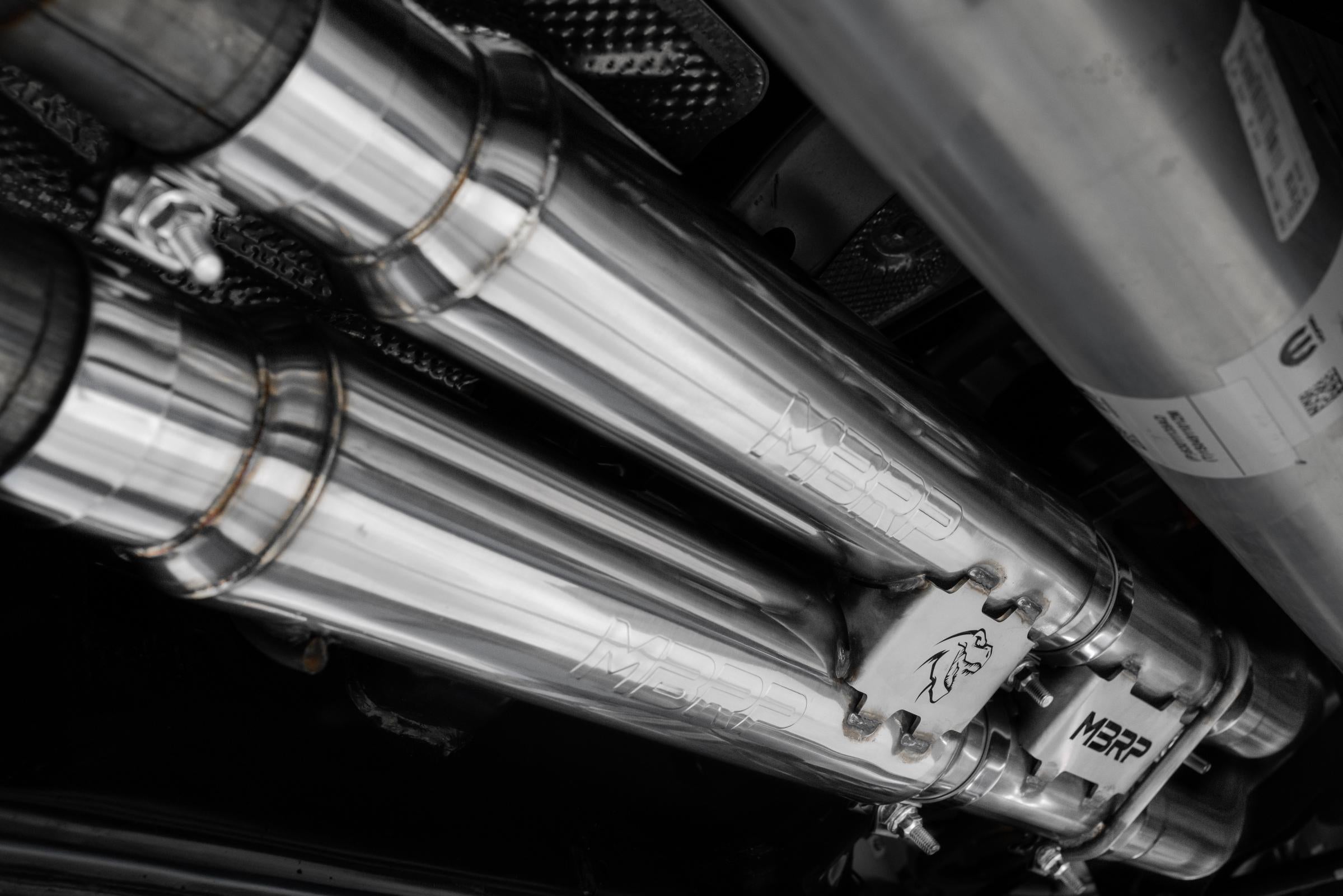 2021-24 RAM TRX T304 Stainless Steel 3 Inch Cat-Back Dual Split Rear with Carbon Fiber Tips Race Version Exhaust System MBRP