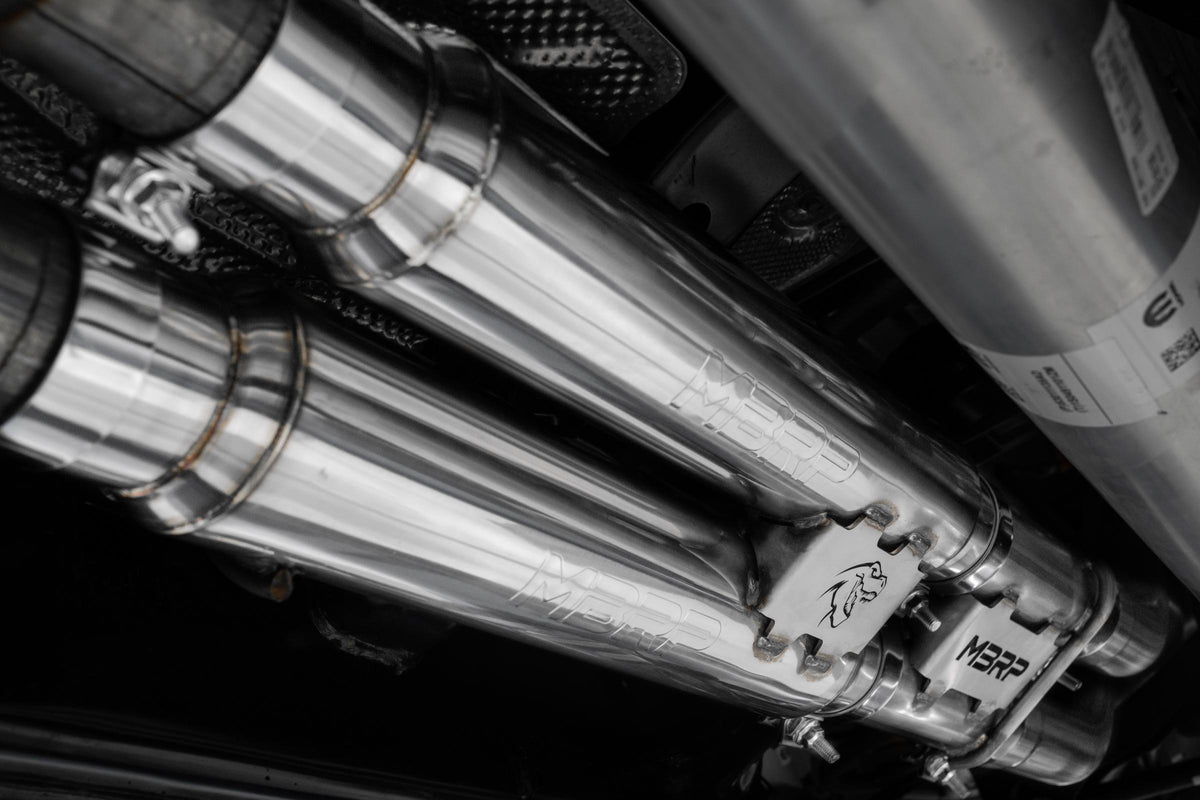 2021-24 RAM TRX T304 Stainless Steel 3 Inch Cat-Back Dual Split Rear with Carbon Fiber Tips Race Version Exhaust System MBRP