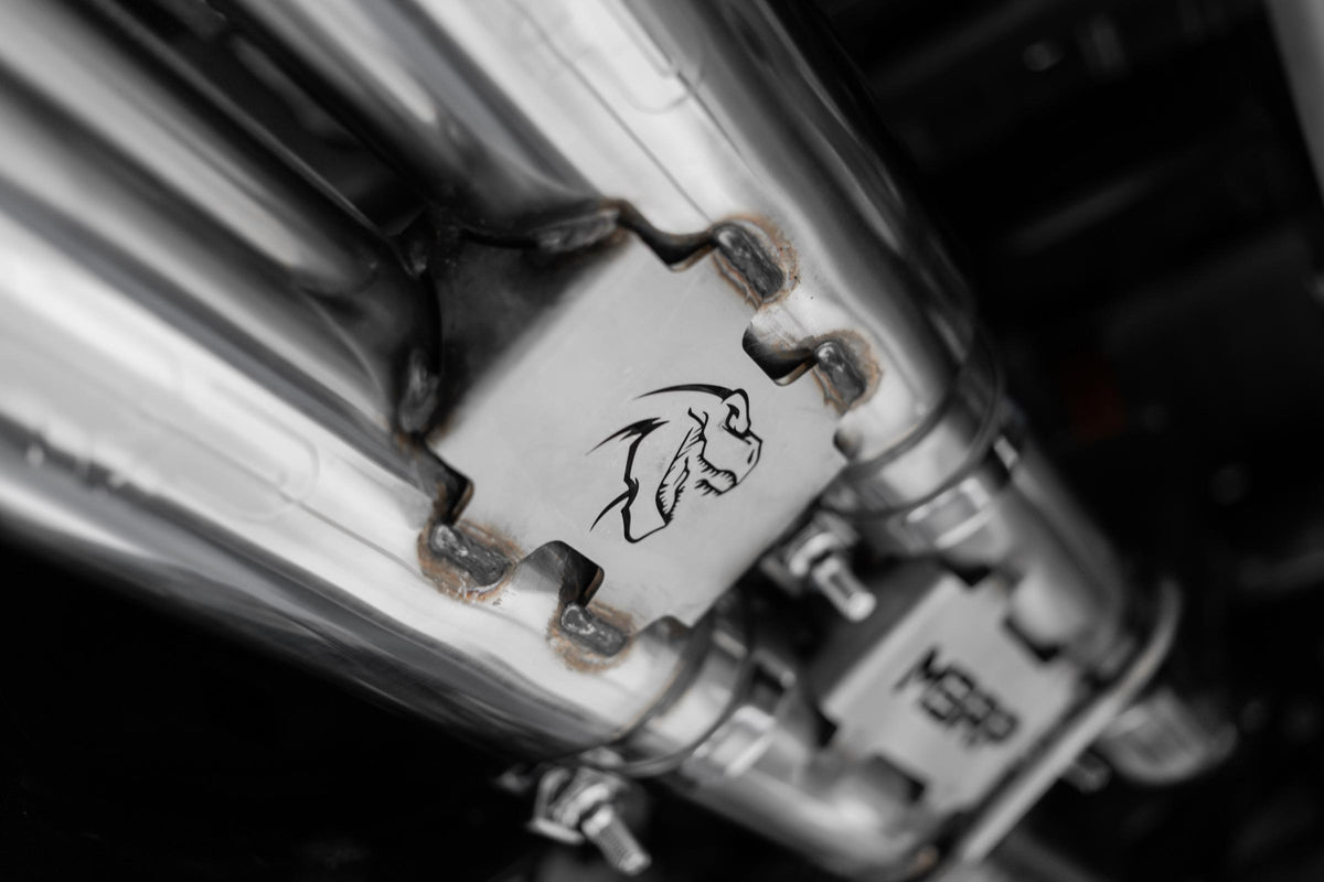 2021-24 RAM TRX T304 Stainless Steel 3 Inch Cat-Back Dual Split Rear with Carbon Fiber Tips Race Version Exhaust System MBRP