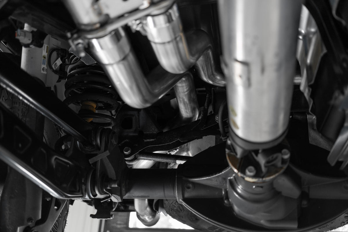 2021-24 RAM TRX T304 Stainless Steel 3 Inch Cat-Back Dual Split Rear with Carbon Fiber Tips Race Version Exhaust System MBRP